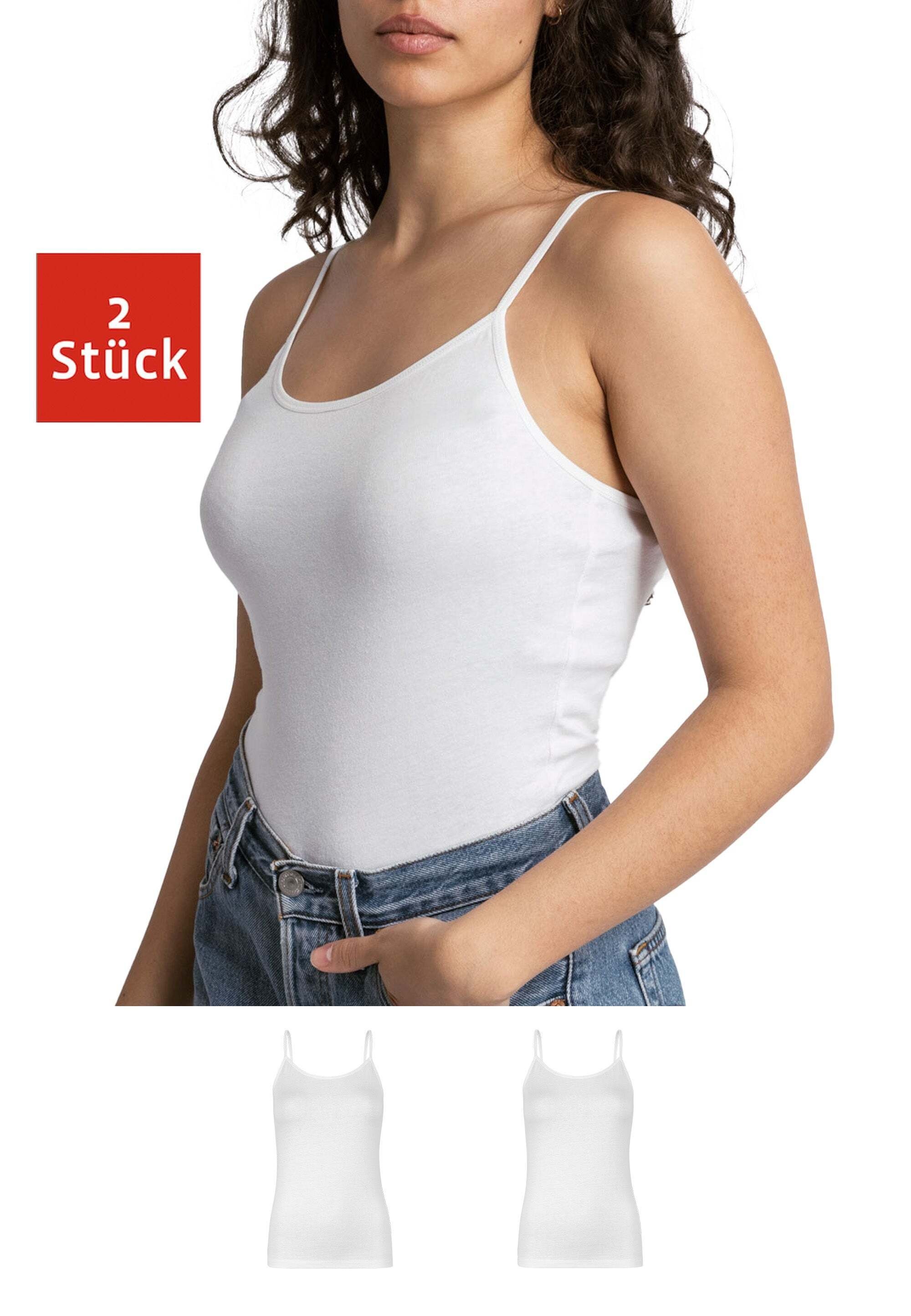 SNOCKS Tanktop Spaghetti Top Damen (2-tlg) aus Bio-Baumwolle, bequem, perfektes Basic für jedes Outfit