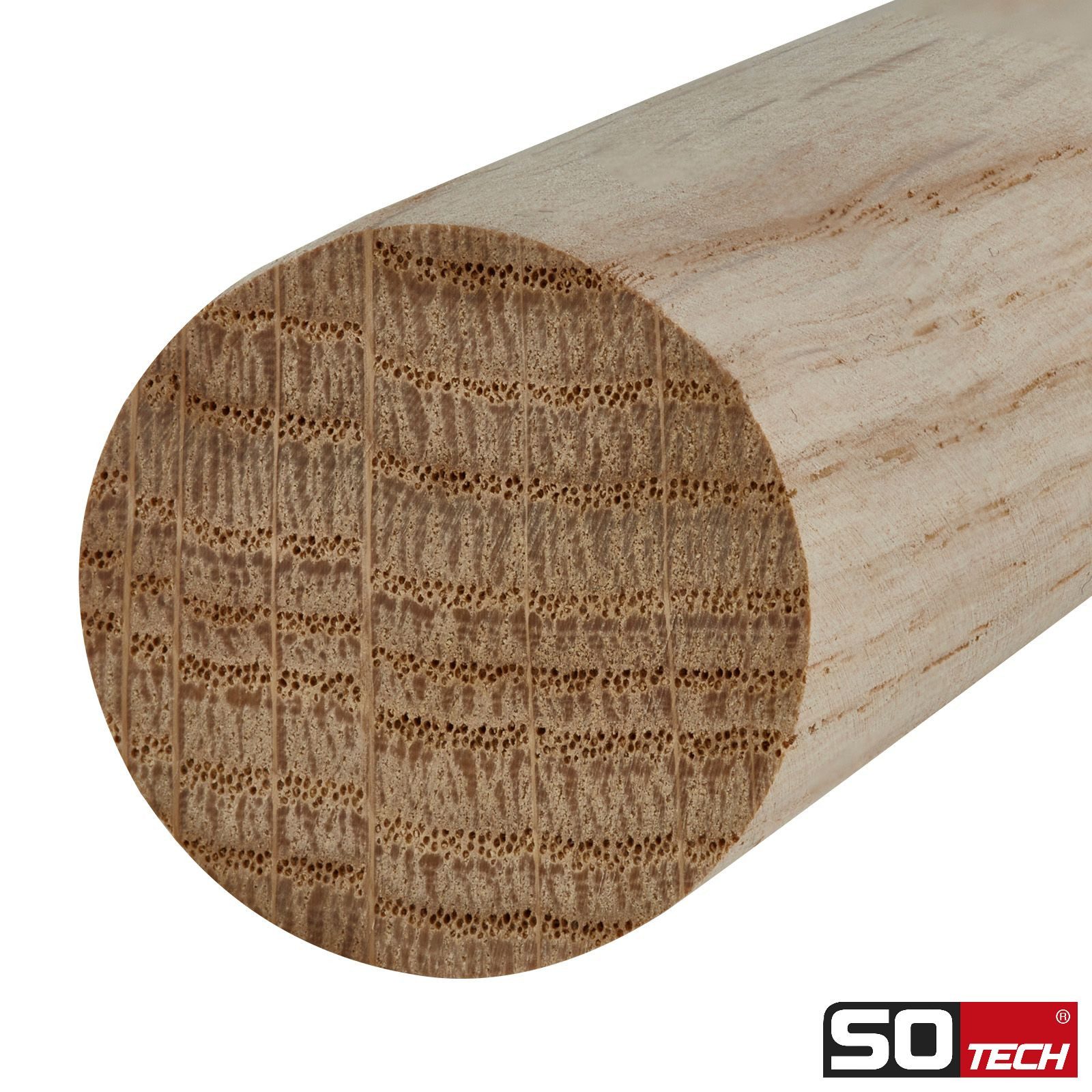 SO-TECH® Kleiderstange Garderobenstange Rundstab Holzstab zum Basteln Ø 30 mm Eiche (Spar-Set, 10 St), Länge: 50 cm – Bild 3 von 5