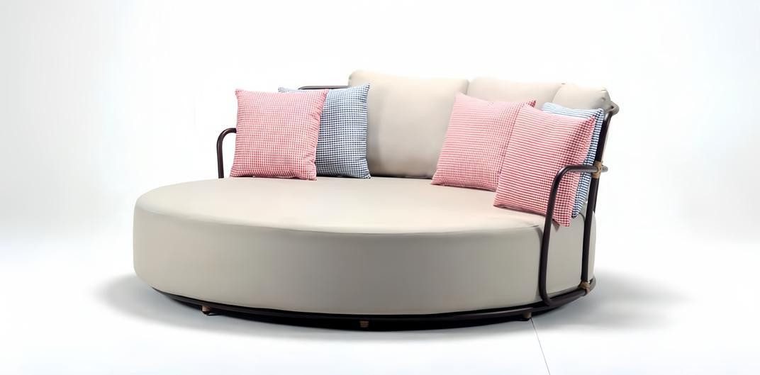Xlmoebel Gartensofa Hochwertiges Gartensofa in Beige mit Designer-Möbel-Polstern, Hergestellt in Europa