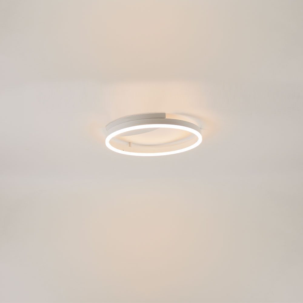 s.luce Deckenleuchte LED Ring Wandlampe & Deckenleuchte Dimmbar modern rund Weiß, Warmweiß