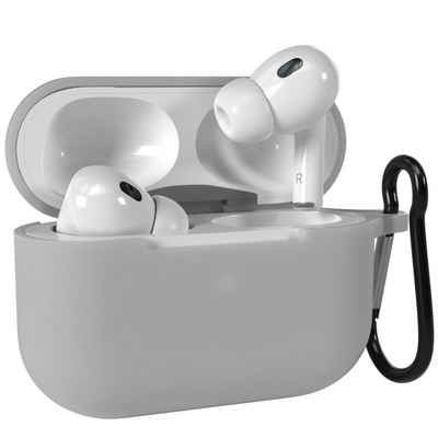 EAZY CASE Kopfhörer-Schutzhülle Silikon Hülle kompatibel mit Apple AirPods Pro 2, Box Hülle Rutschfestes Etui Stoßfest Schutzhülle Cover Anthrazit Grau
