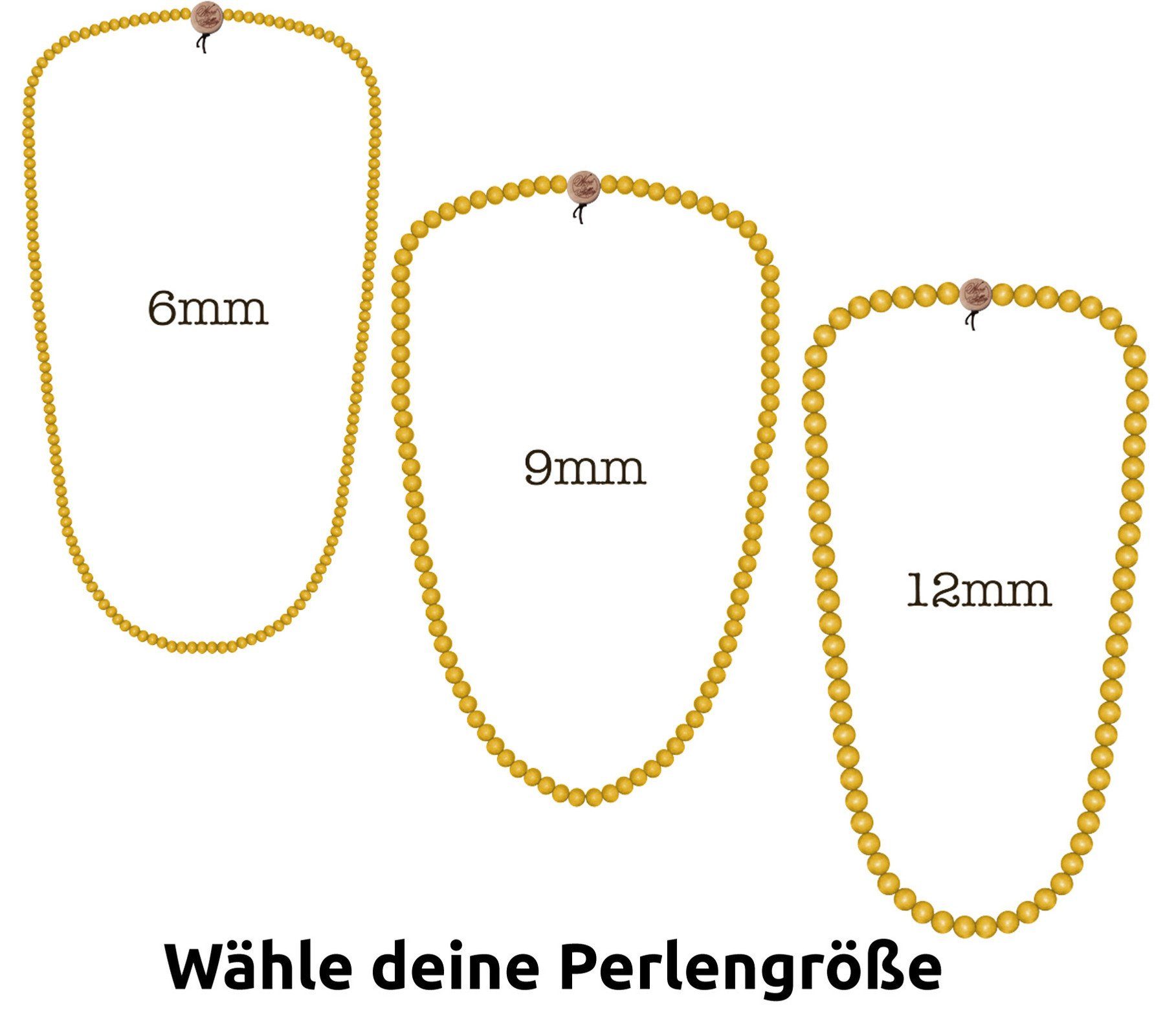Halsband Neongelb Pearl schicke Mode-Schmuck FELLAS Deluxe FELLAS Holz-Kette Necklace WOOD WOOD Hals-Schmuck