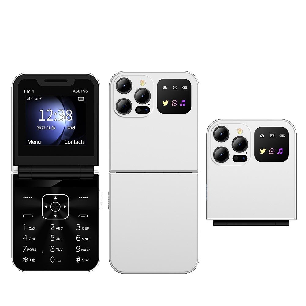 Athlix SERVO A50 PRO Flip Mobiltelefon 2G GSM Rentner Kinder Smartphone Klapphandy (180° Flip-Design, Dual-SIM, große Tasten)