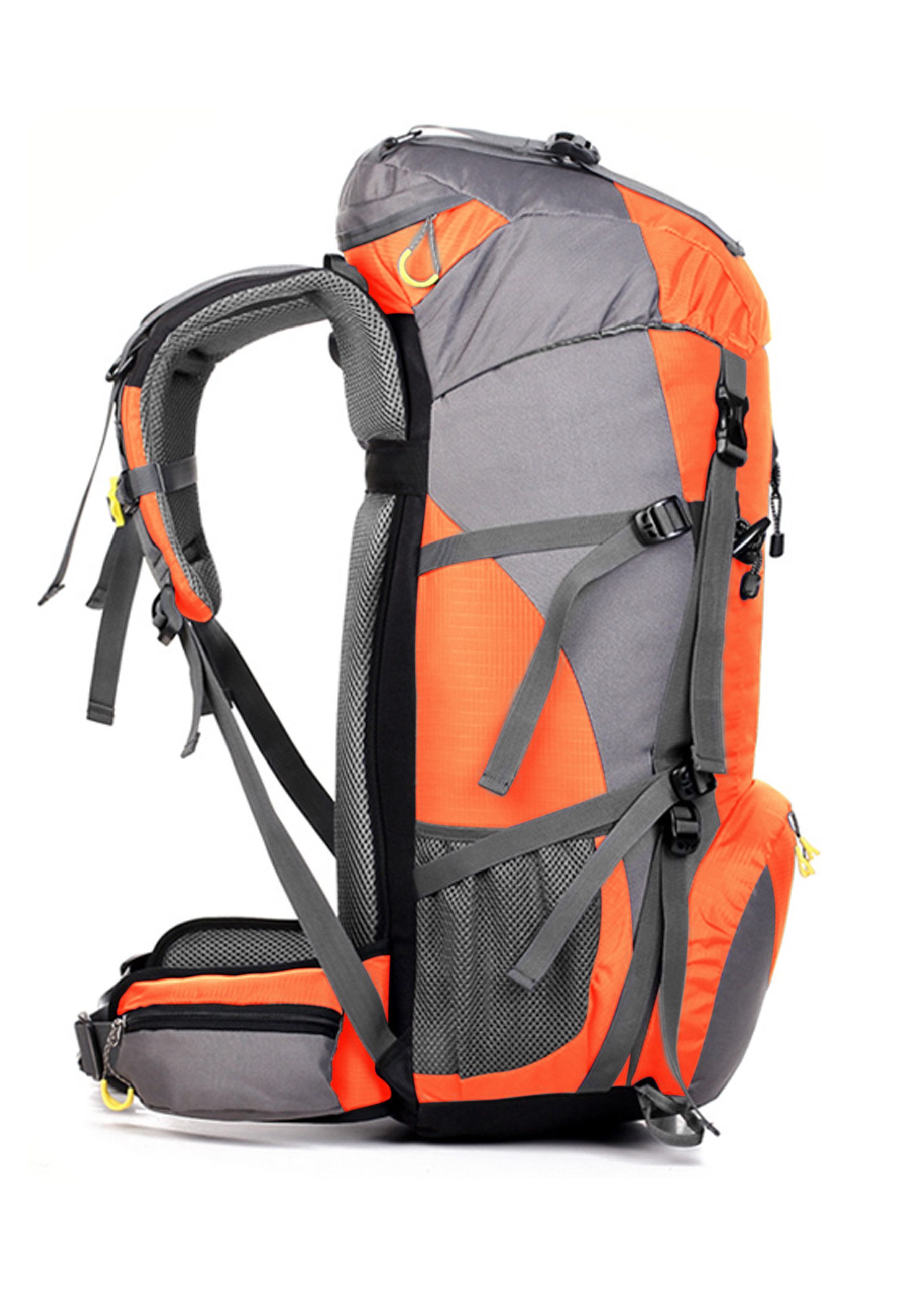 RAIKOU Wanderrucksack 50L Trekkingrucksack Wasserdicht, Reisetasche Ultralight (Regenhülle, Hüftgurt mit praktischen Taschen), Atmungsaktives Tragesystem