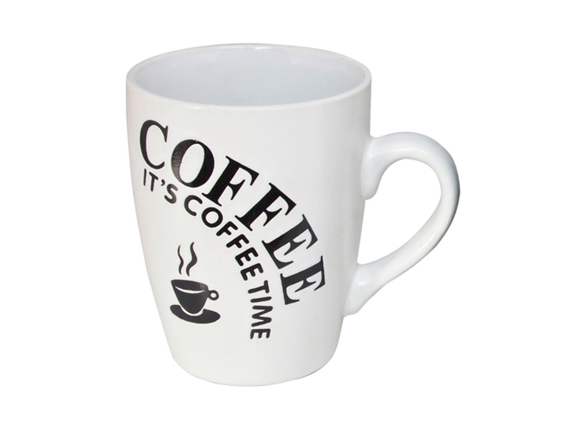 HIT Trading Tasse Kaffeetasse MORNING, 340 ml, Schwarz, Weiß, Porzellan, Spülmaschinengeeignet