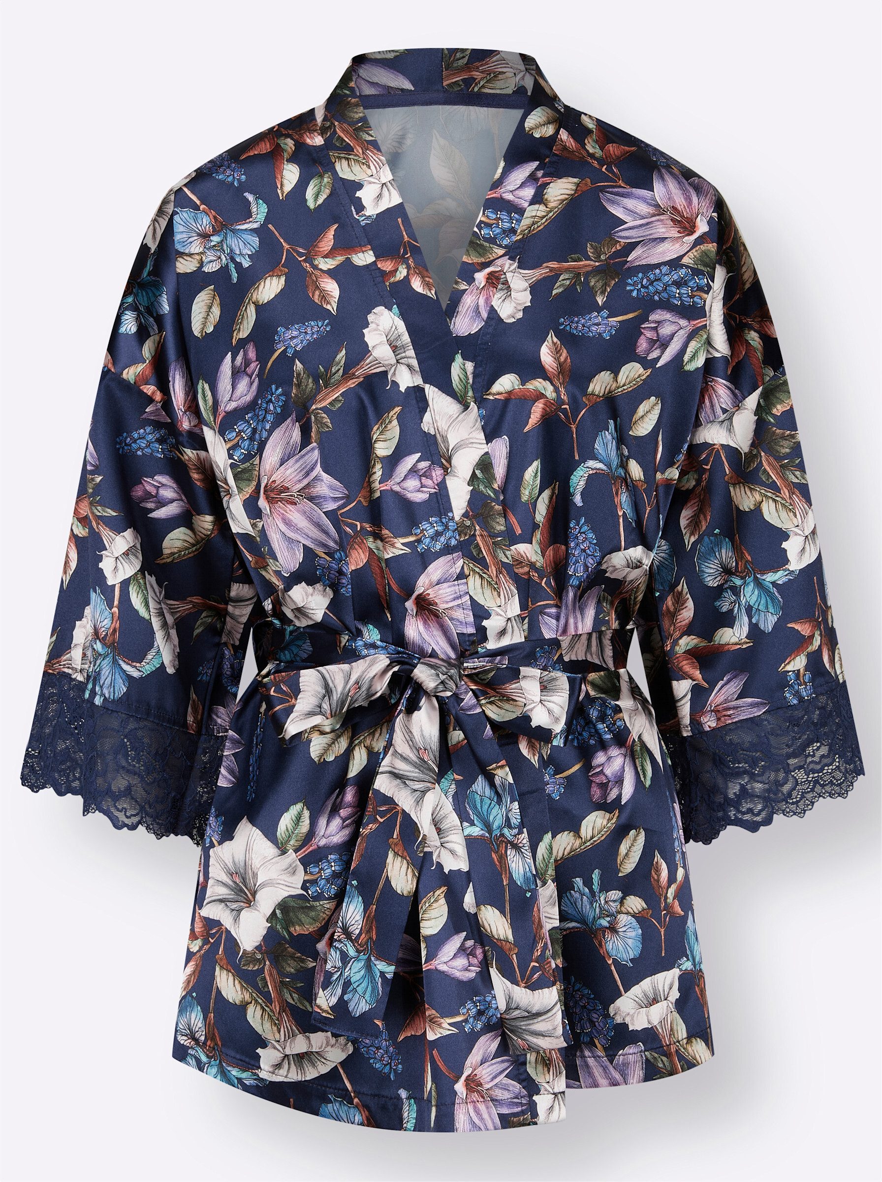 creation L Morgenmantel Morgenmantel, Polyester, Bindeband, Satin