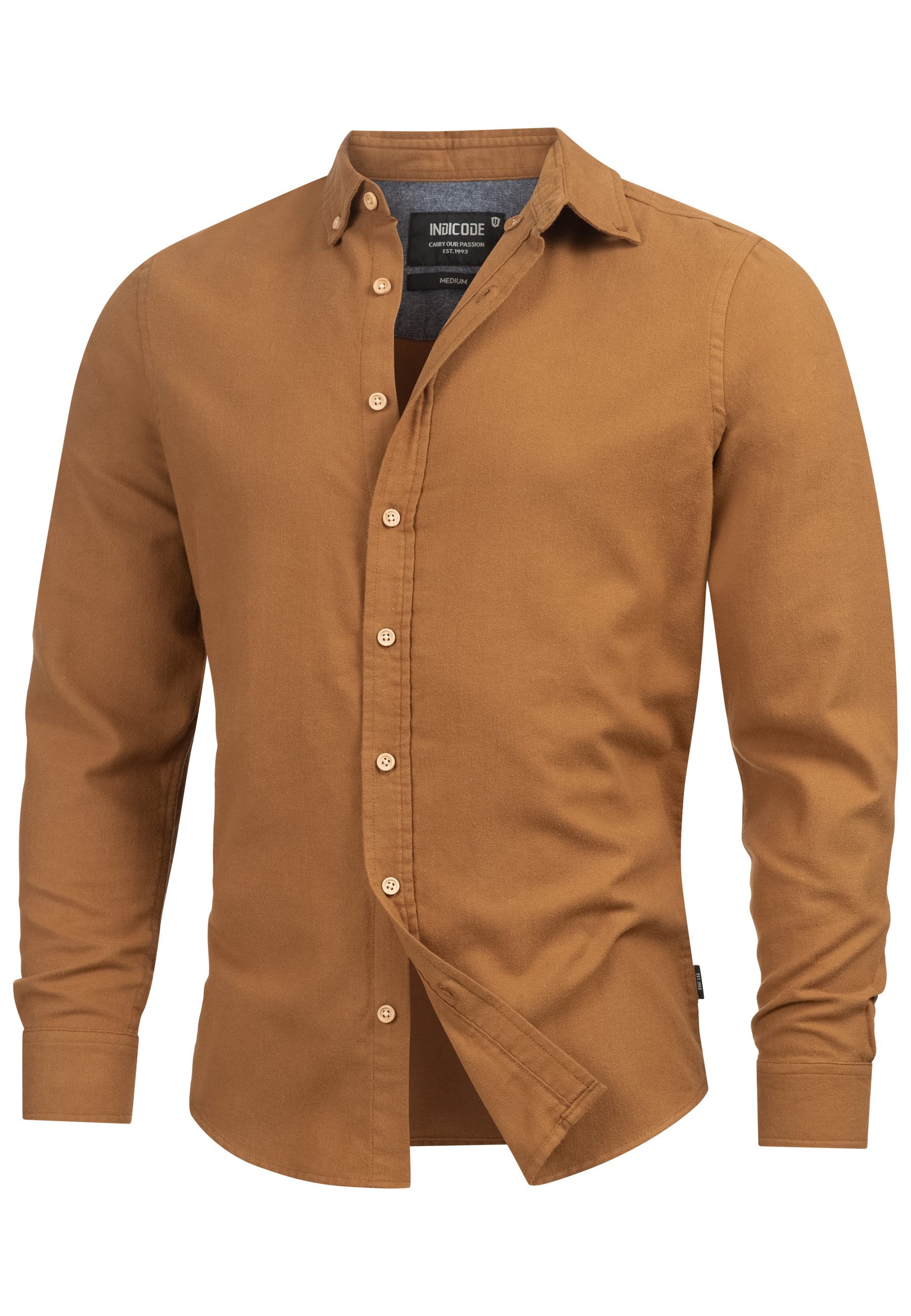 Indicode Langarmhemd Herren Riverside Herrenhemd Langarm Langarmhemd mit Bu günstig online kaufen