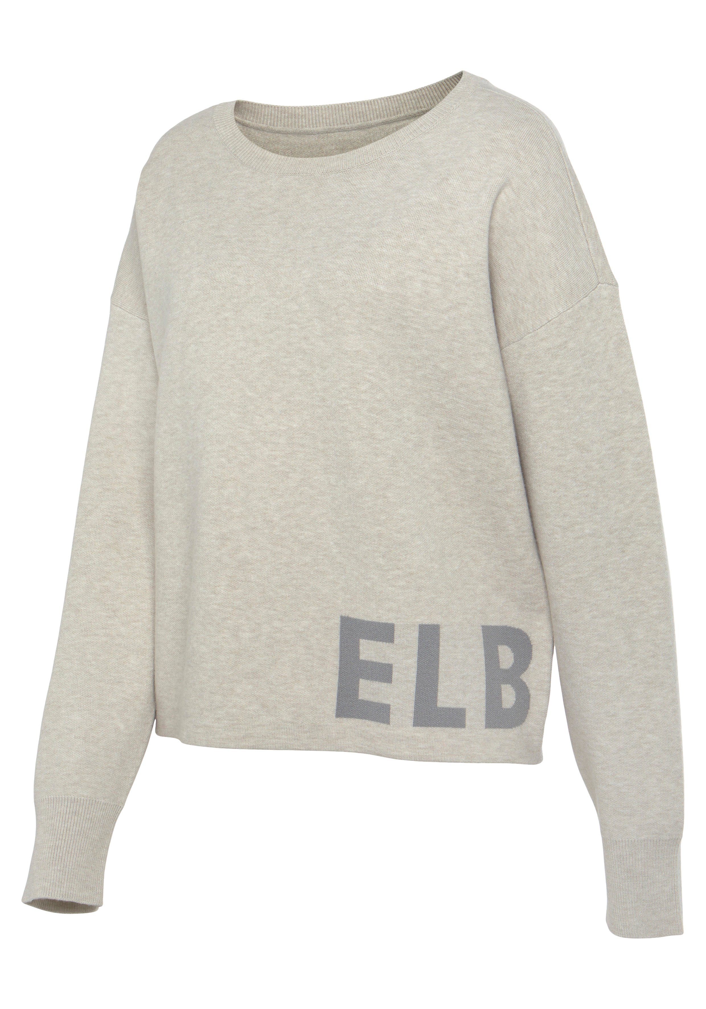 Elbsand Strickpullover aus hochwertigem Strick mit eingestricktem Logo, Loungewear
