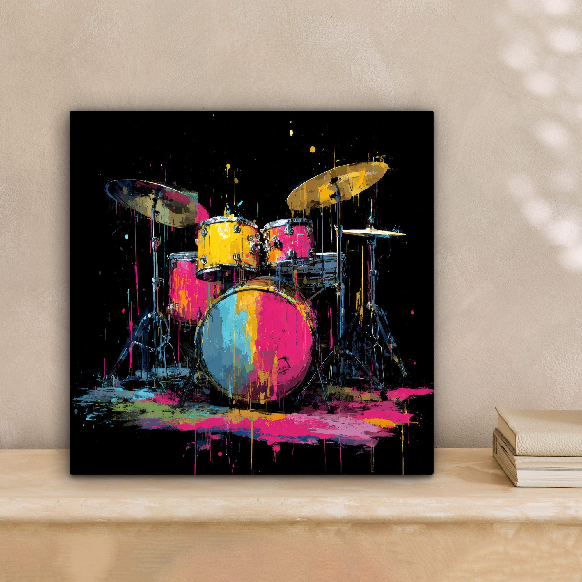 OneMillionCanvasses® Leinwandbild Schlagzeug - Bunt - Farbe - Lebendig, Fot günstig online kaufen