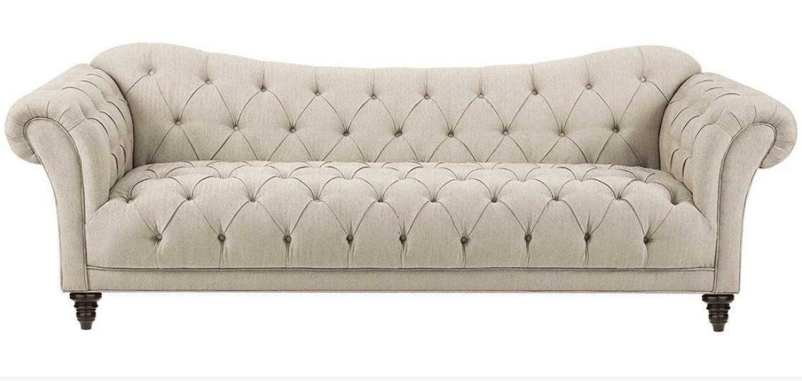JVmoebel Chesterfield-Sofa, Beige Couch mit knöpfen Chesterfield Sofa Polster Sitz Couchen Sofas Luxus Neu
