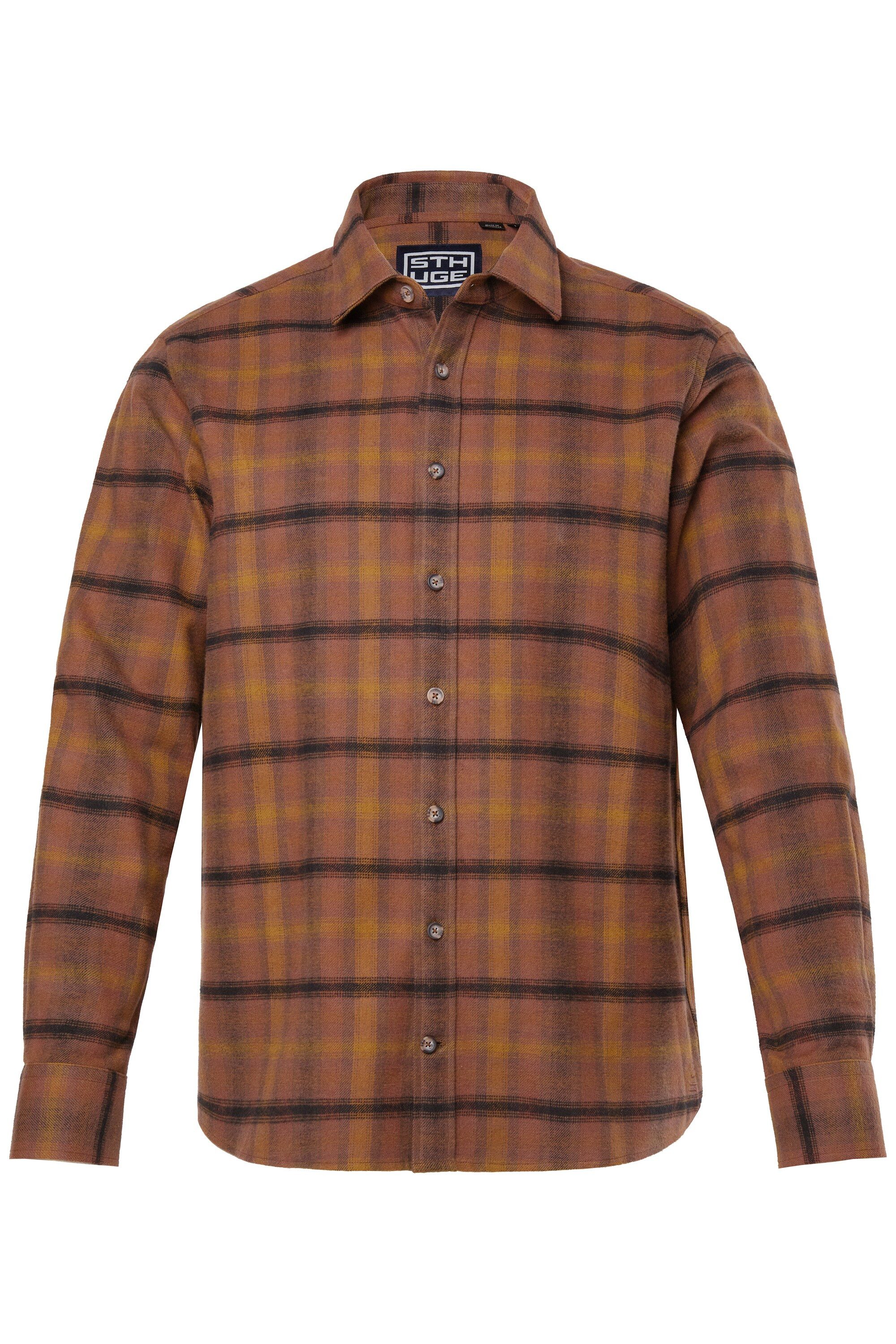 STHUGE Businesshemd STHUGE Karo-Flanellhemd Langarm Boxy Fit bis 8 XL günstig online kaufen