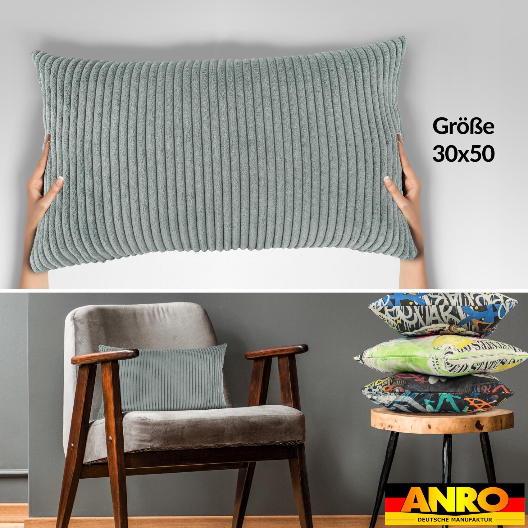 ANRO Dekokissen Kissenhülle MIT oder OHNE Füllung Kissenbezug Zierkissen, Kissenhülle in 30x50cm ohne Füllung Helltürkis – Bild 4 von 5