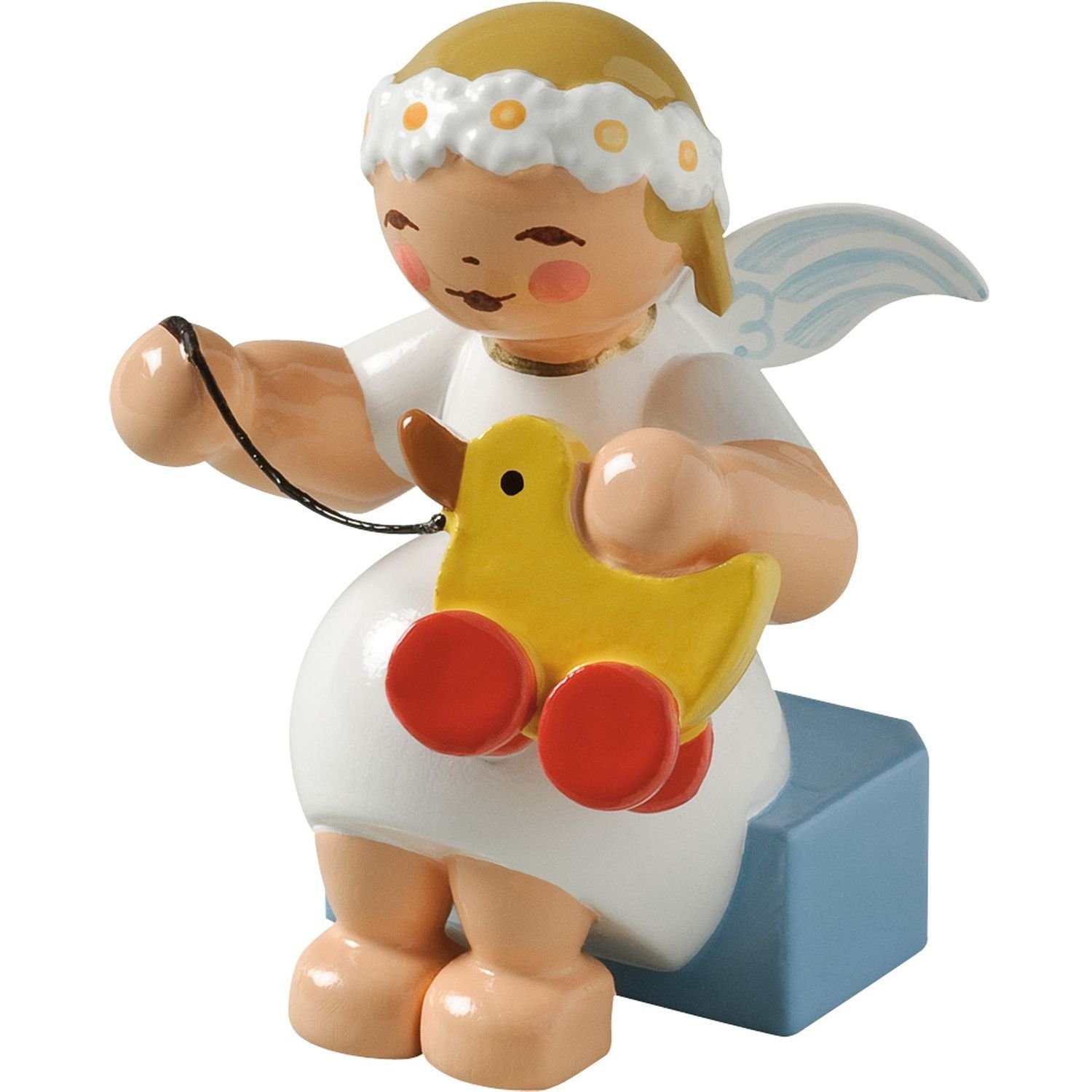 Wendt & Kühn Weihnachtsfigur 634/70/30 mit Spielzeugente Sitzend Margeritenengel