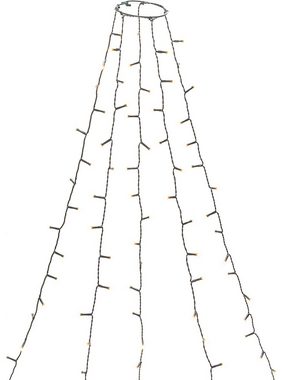 KONSTSMIDE LED-Baummantel Weihnachtsdeko, Christbaumschmuck, 250-flammig, LED Lichterkette mit Ring Ø 11, 5 Stränge à 50 Dioden, gefrostet