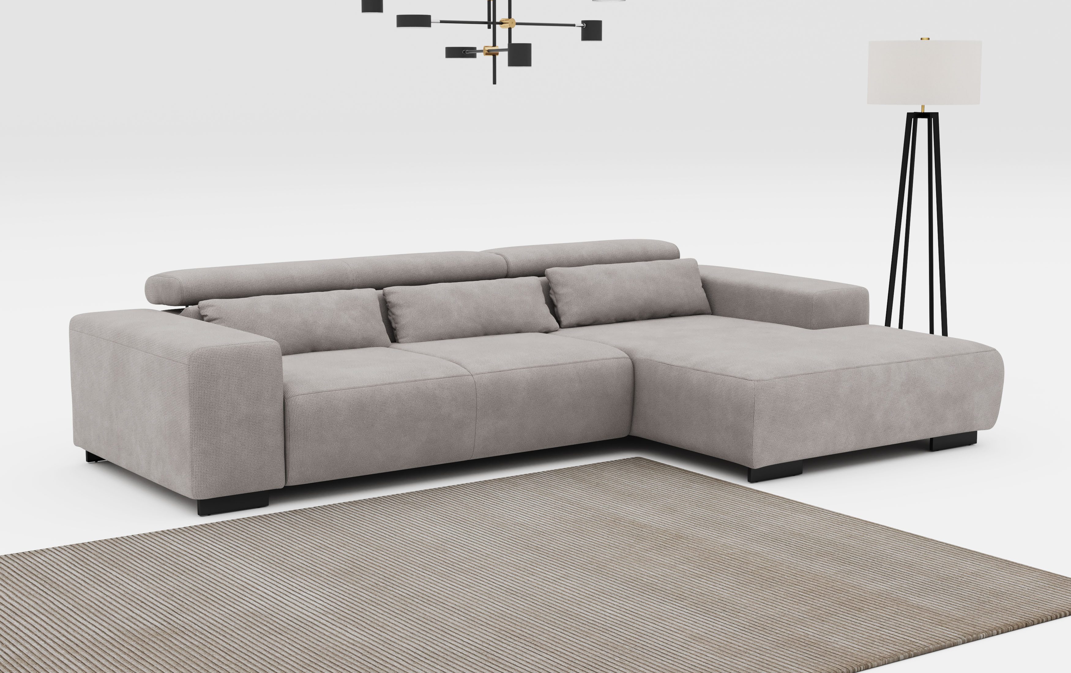 COTTA Ecksofa "Side L-Form, mit Kopfteilverstellung & 3 Nierenkissen", opti günstig online kaufen