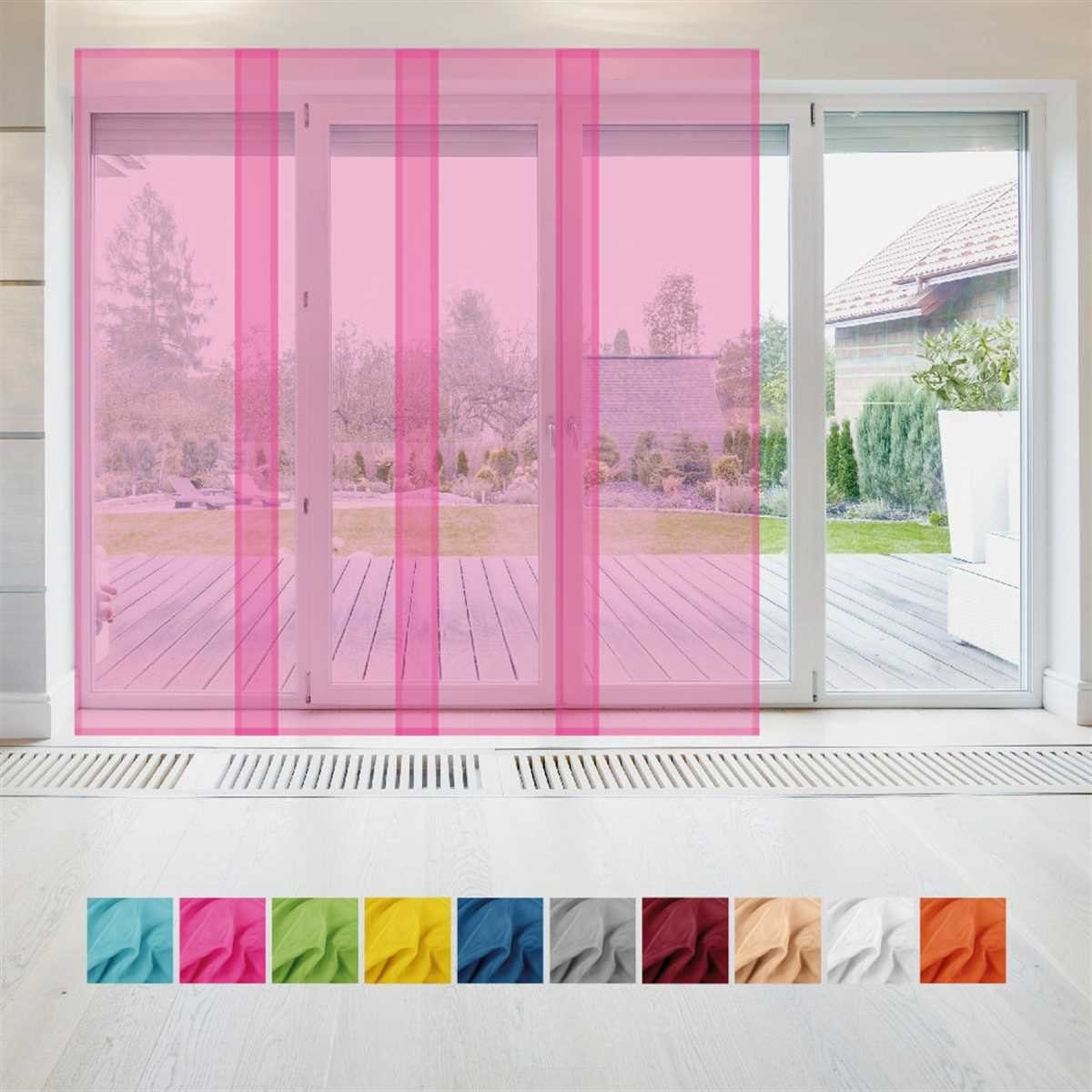 Vorhang, mit x St), 245cm (BxL), (1 Microfaser, Bestlivings, Transparente blickdicht, Pink 60cm Schiebegardine Klettband Klettband