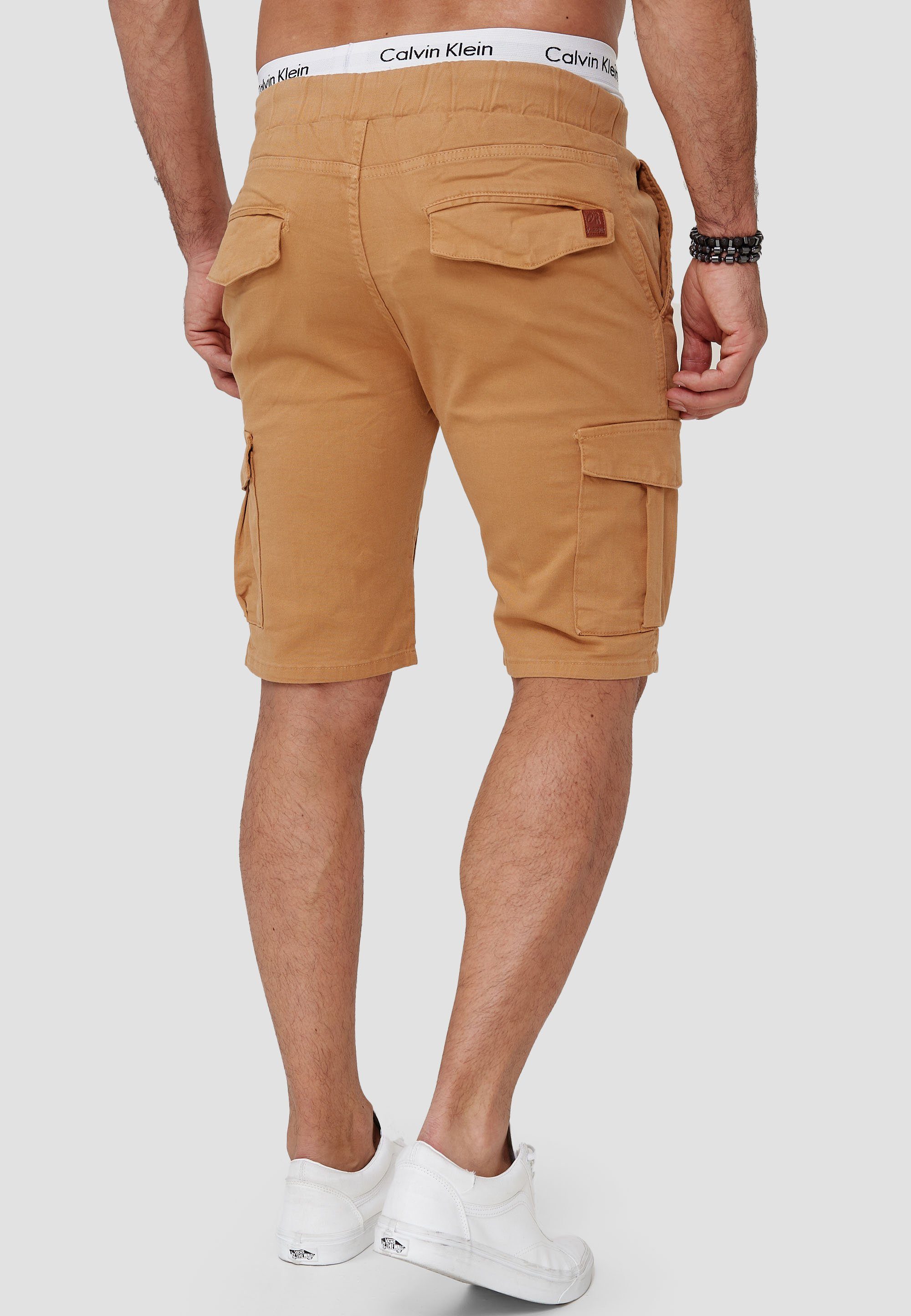 OneRedox Shorts SH-3362 (Kurze Hose Design) Bermudas Freizeit modischem Casual Beige 1-tlg., Sweatpants, im Fitness