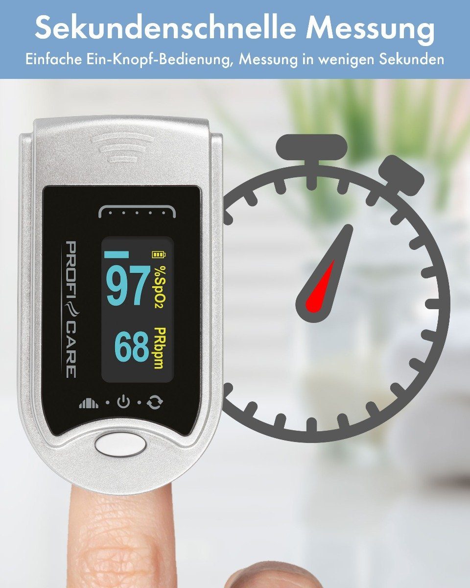 ProfiCare Pulsoximeter PC-PO 3104, Pulsoximeter Fingeroximeter, Oximeter Fingerclip