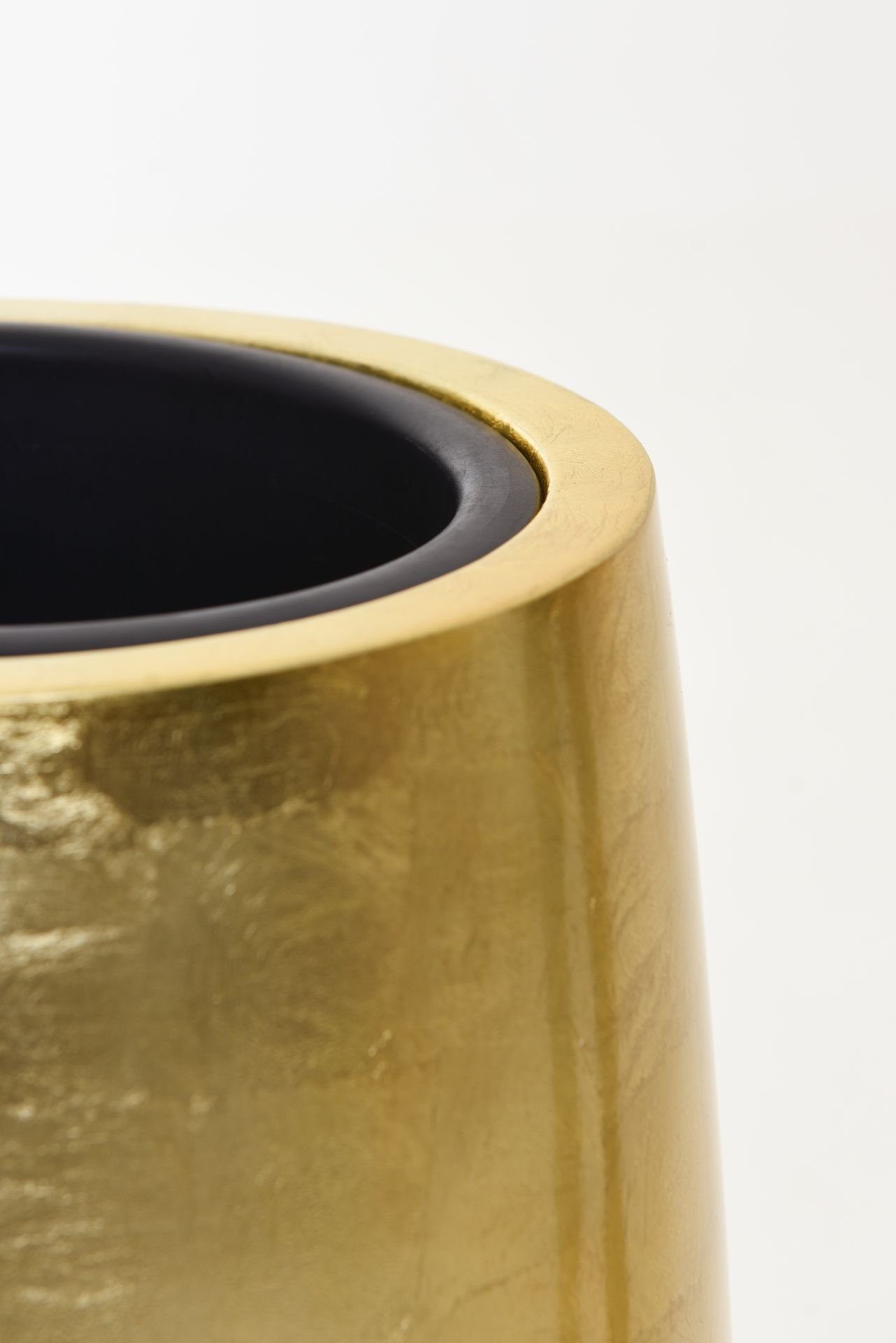 VIVANNO Bodenvase Fiberglas MAGNUM Rund - Blattgold Blattoptik Hochglanz (1 St), 37x100 cm