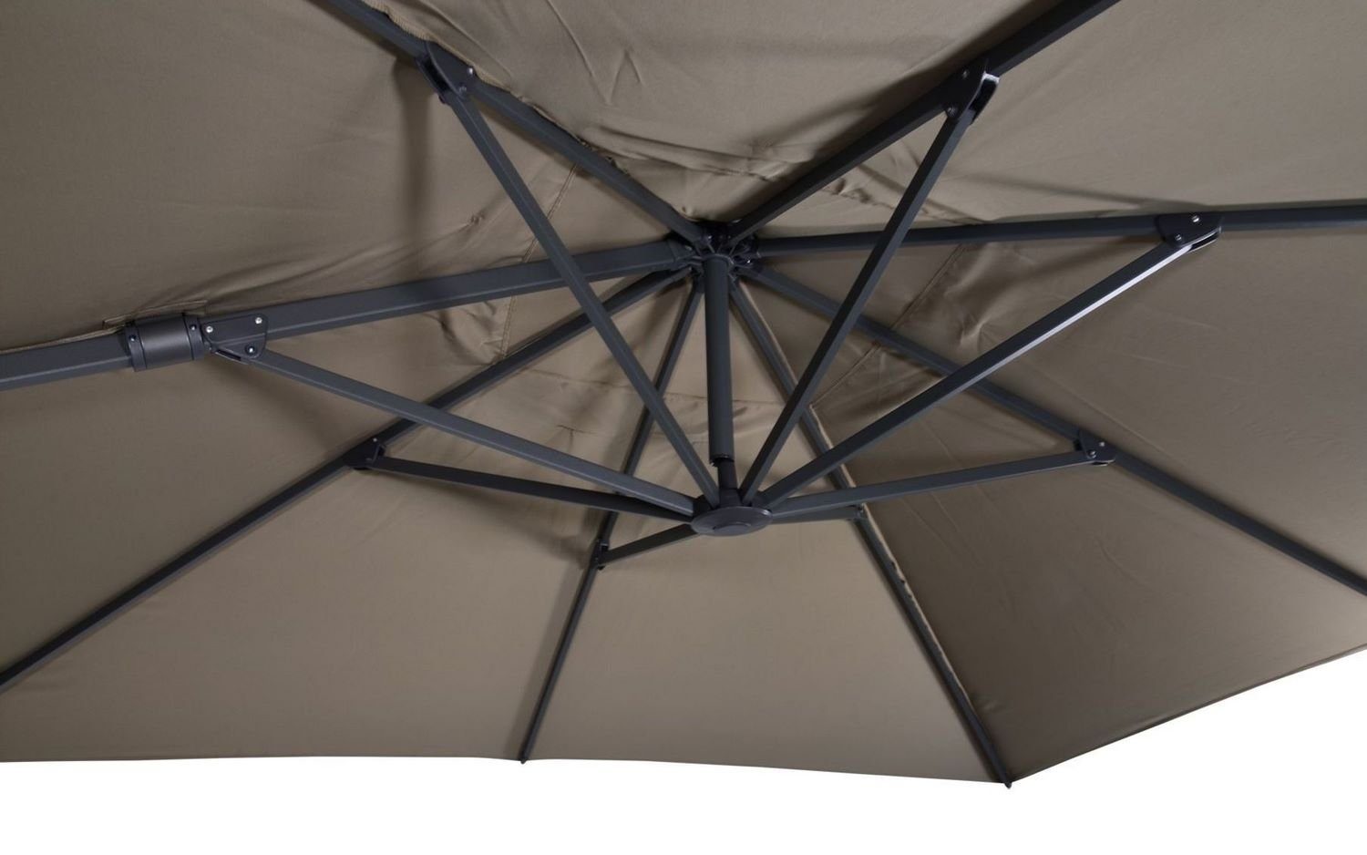 Lesli Living Sonnenschirm Lesli Living Ampelschirm "Virgo Flex" Taupe 3x3m