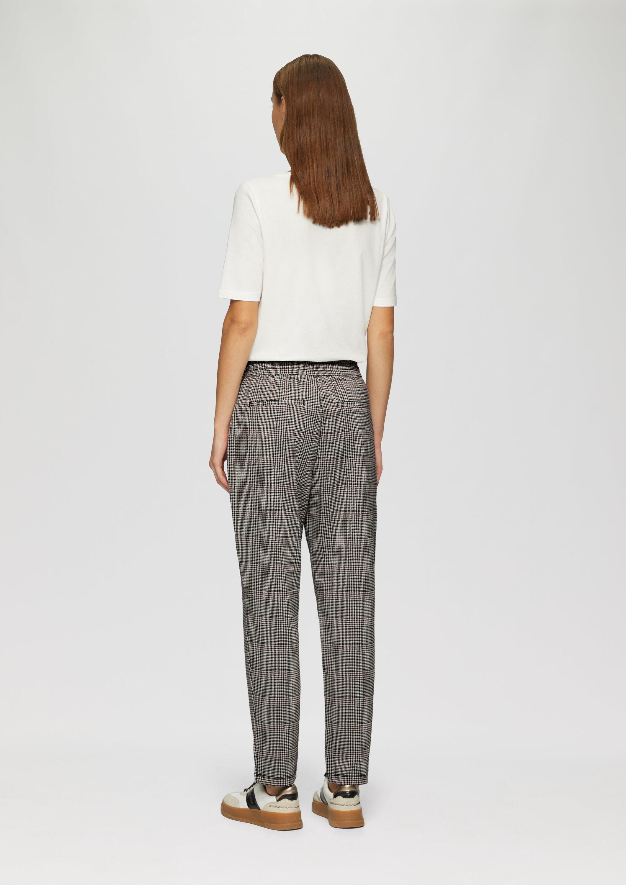 s.Oliver Chinos Hose Karierte Jogg Pants mit Gummizug