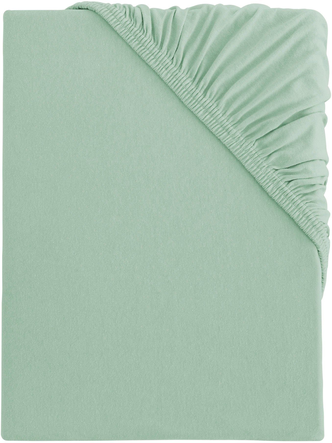s.Oliver Spannbettlaken TABEA, 100% Baumwolle, 145 g/m², Jersey, Gummizug: rundum, (1 Stück), Bettlaken für Matratzen bis 25 cm Höhe, perfekter Sitz, bügelfrei