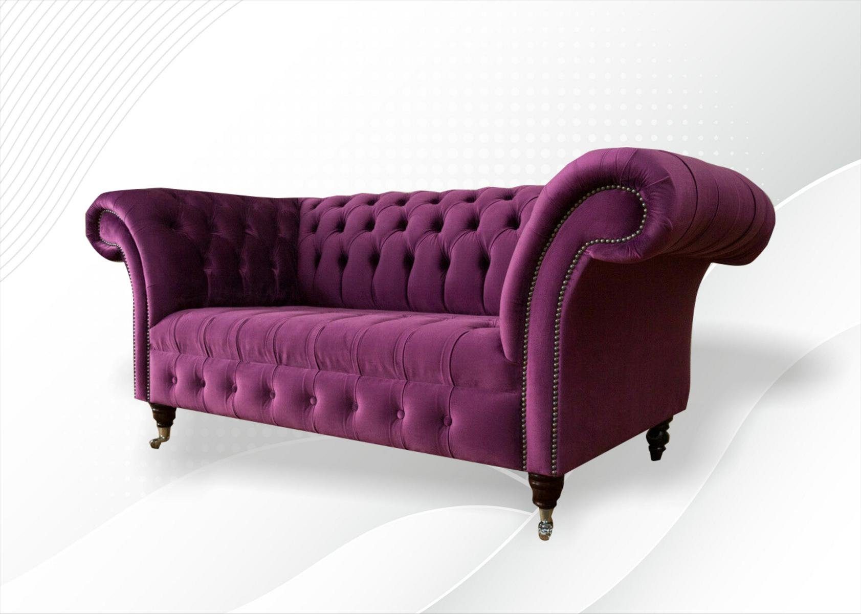 JVmoebel cm Chesterfield Sitzer Chesterfield-Sofa, 2 Sofa Couch 185 Design