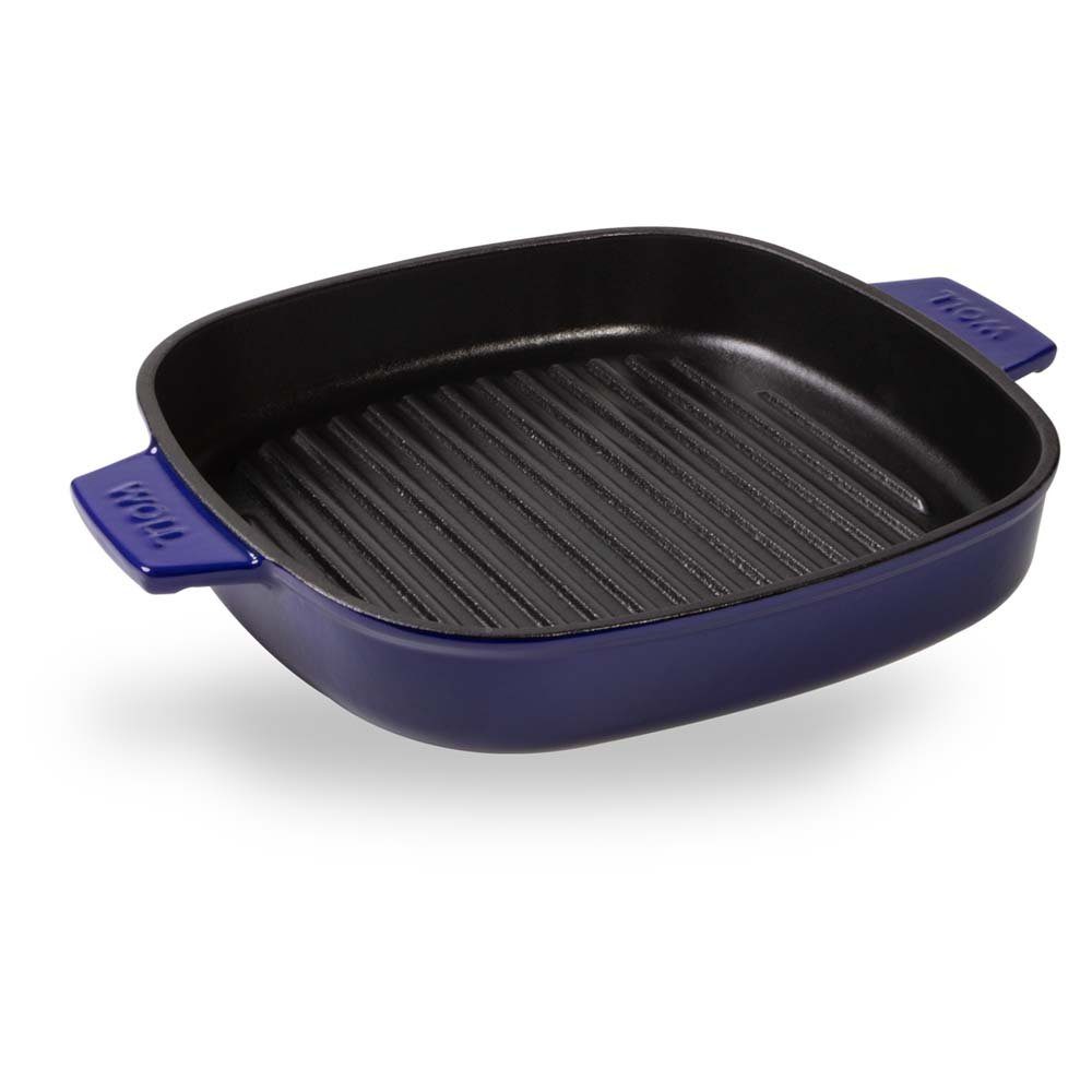 Woll Pfannen Steakpfanne "Iron" mit Rillen 28x28 cm, Gusseisen (2-tlg), inkl. Steakpresse, Induktionsgeeignet