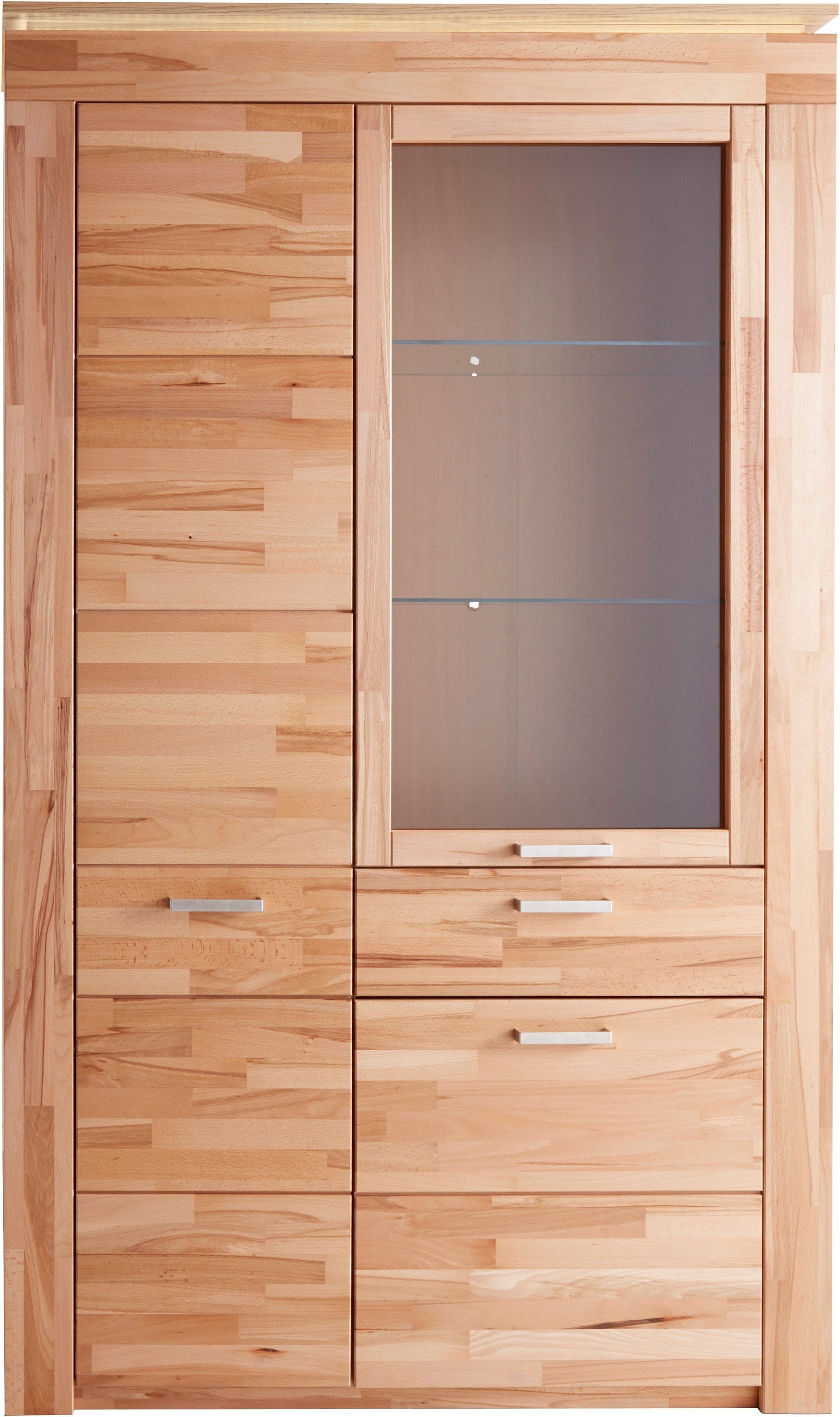 VOGL Möbelfabrik Vitrine Höhe 209 cm, Breite 122 cm mit viel Stauraum, teilmassiv