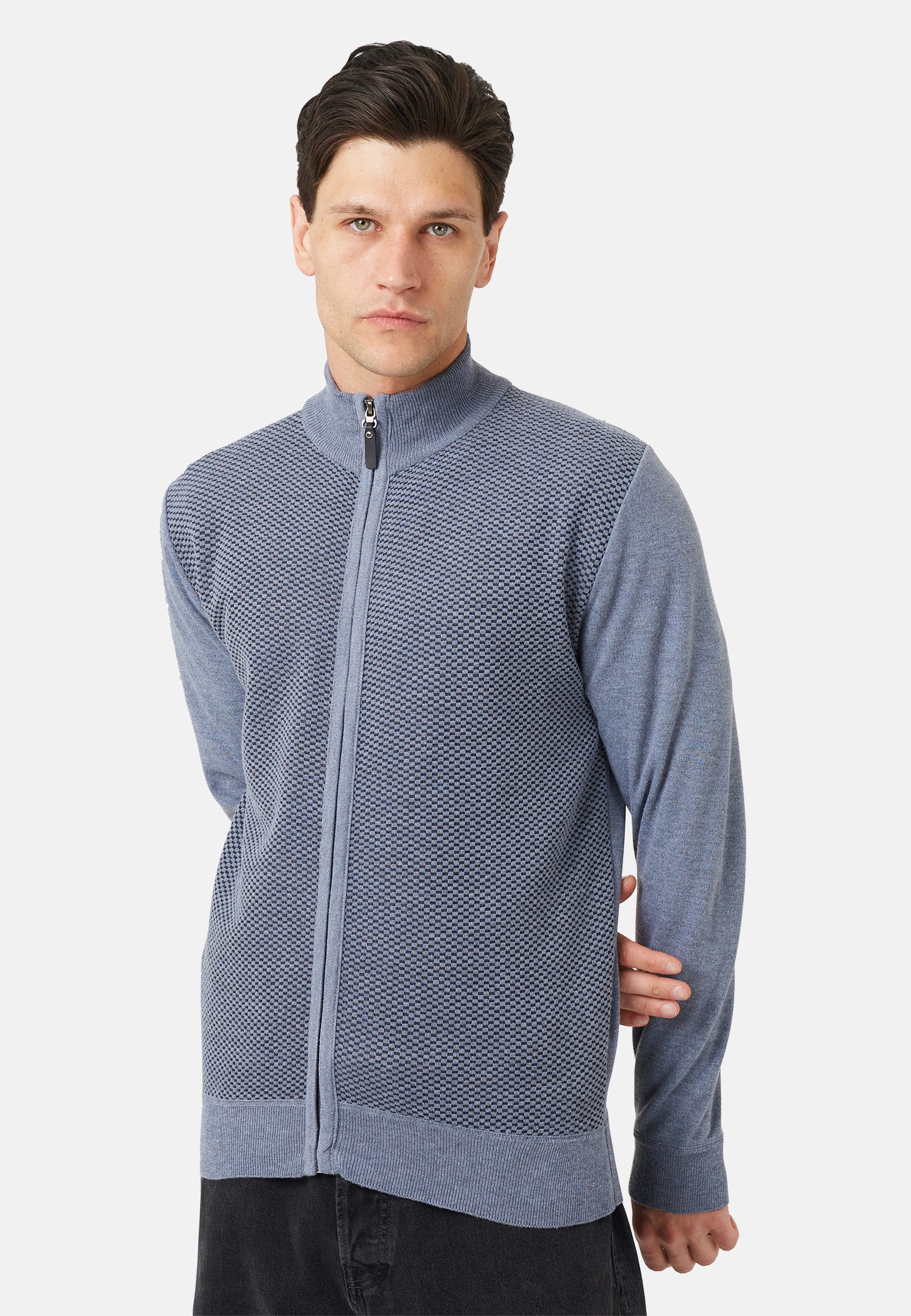 Brave Soul Strickpullover Herren-Strickpullover mit Reißverschluss und Stehkragen