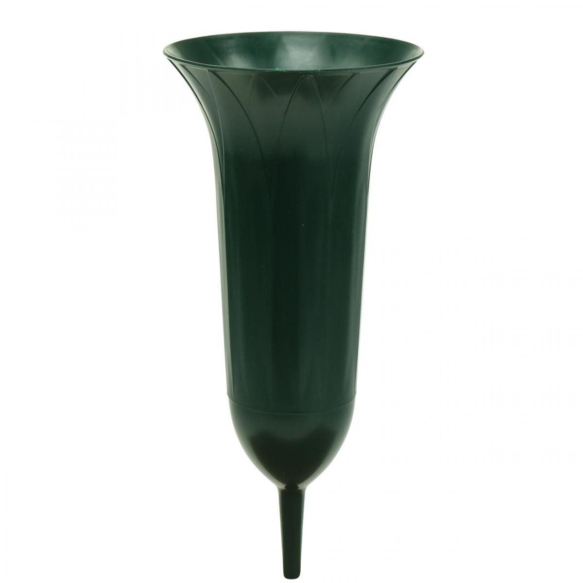 Florists Products Bodenvase Grabvasen Plastik Grabschmuck Dunkelgrün H31cm 5er Set, 5 Stück