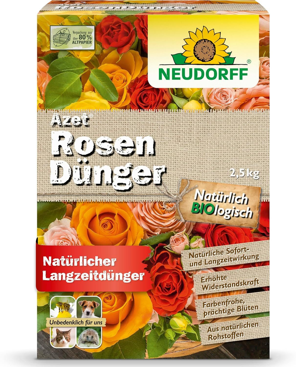 Neudorff Blumendünger Azet RosenDünger 2,5 kg, mit 100 Tagen Langzeitwirkun günstig online kaufen