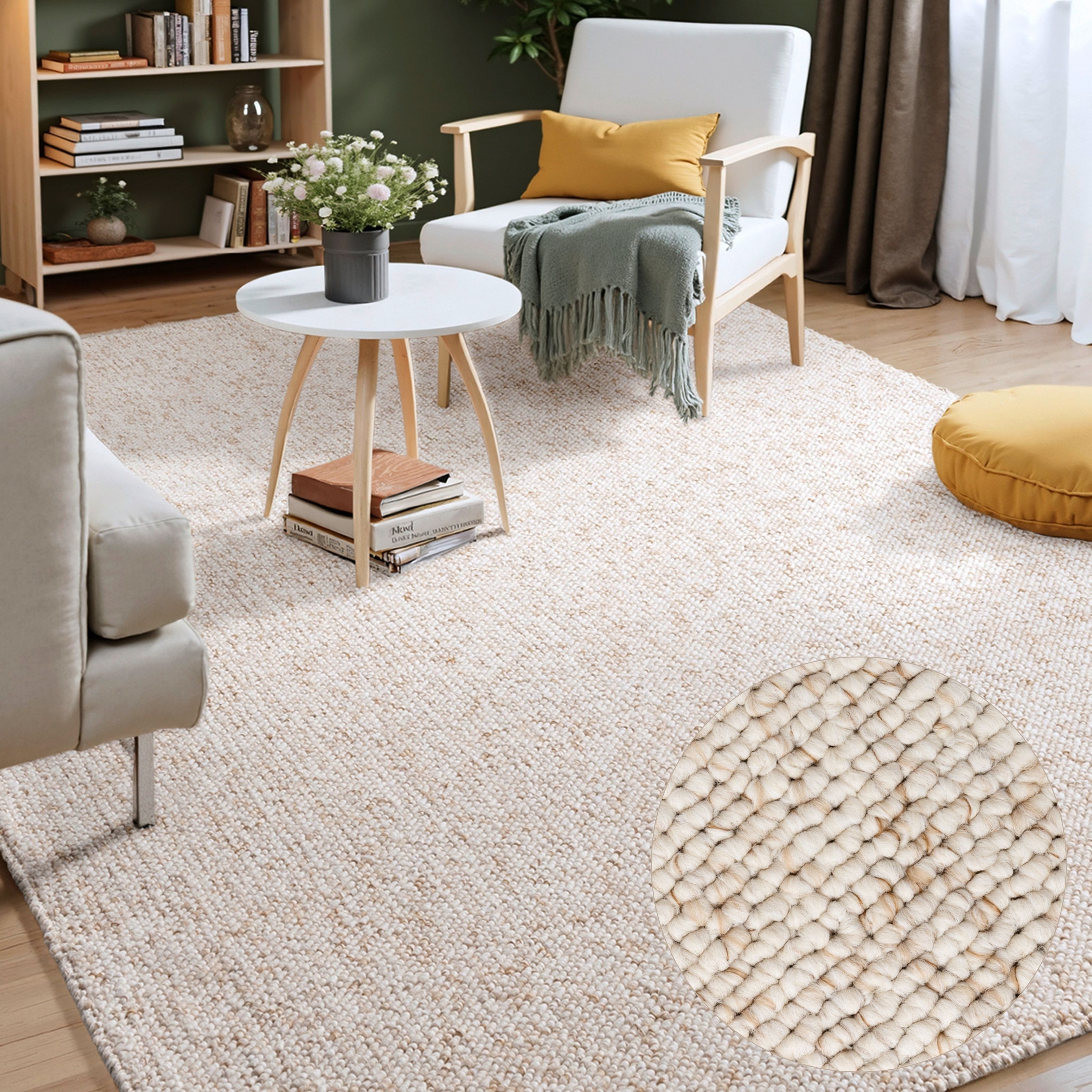 ELLE DECORATION Teppich Rocco, rechteckig, Höhe: 10 mm, Läufer, waschbar, Wohnzimmer, Esszimmer, Woll-Optik
