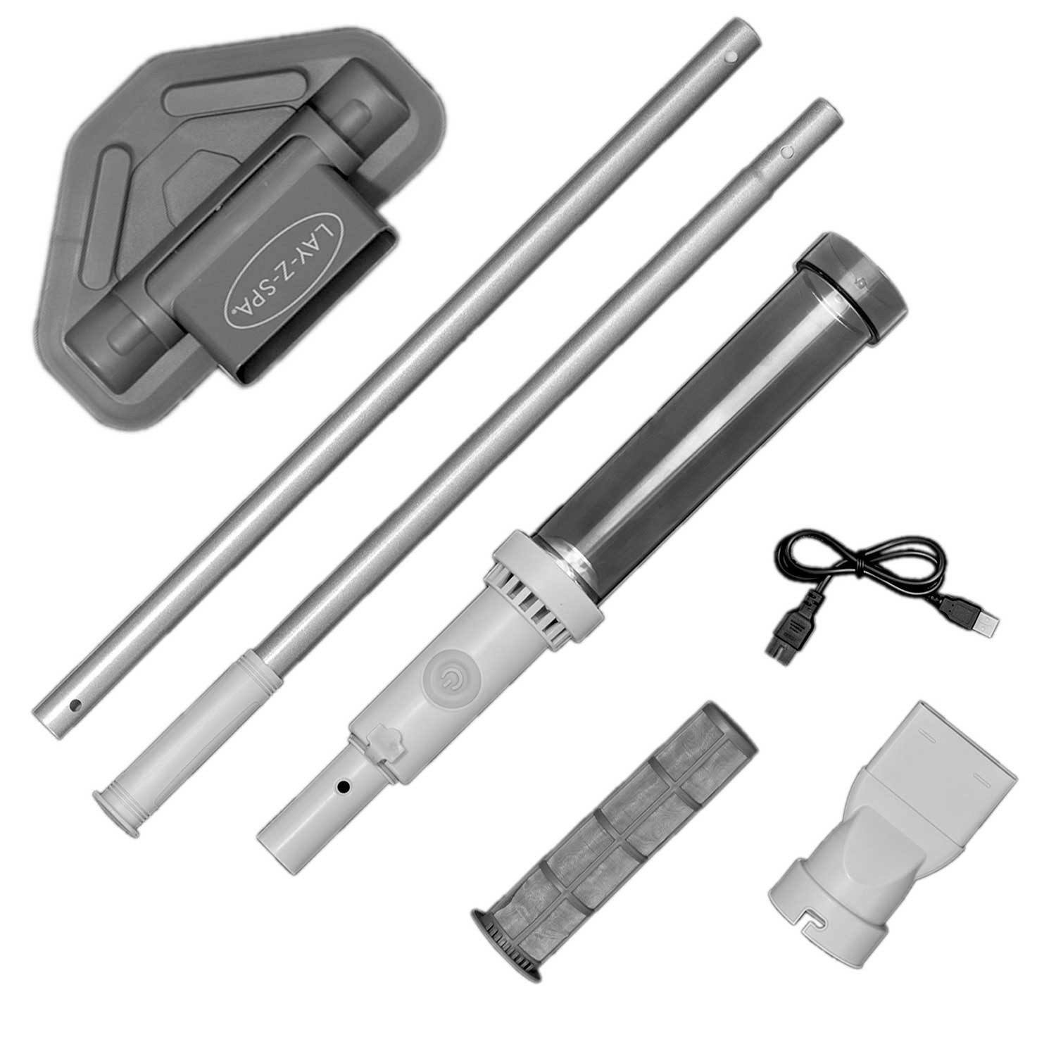 Bestway Poolbodensauger Poolstaubsauger, Akku-Poolsauger, batteriebetriebener Poolsauger, (BESTWAY60327), Lay-Z-Spa, USB-Kabel, Teleskopstange 1,55m