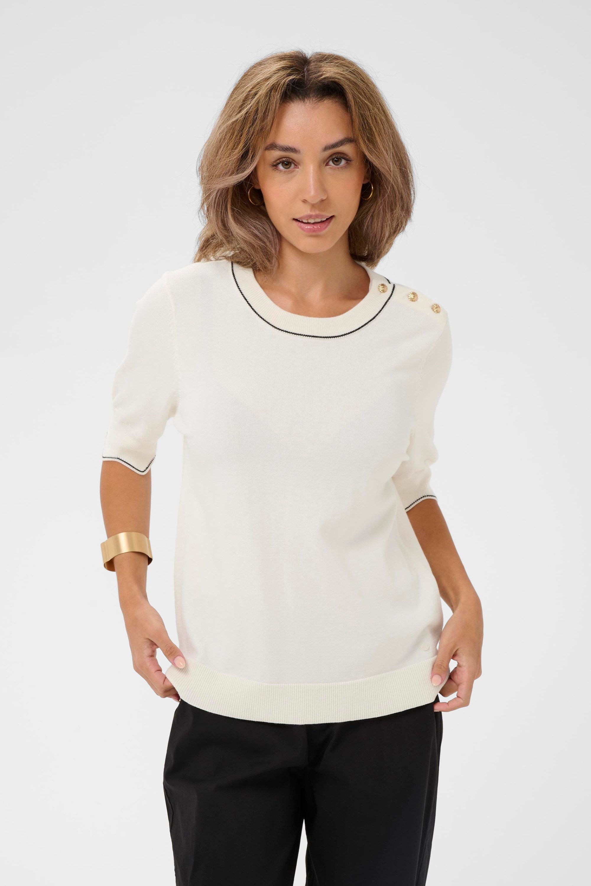 Cream Kurzarmbluse Kurzarm-Bluse CRVillea