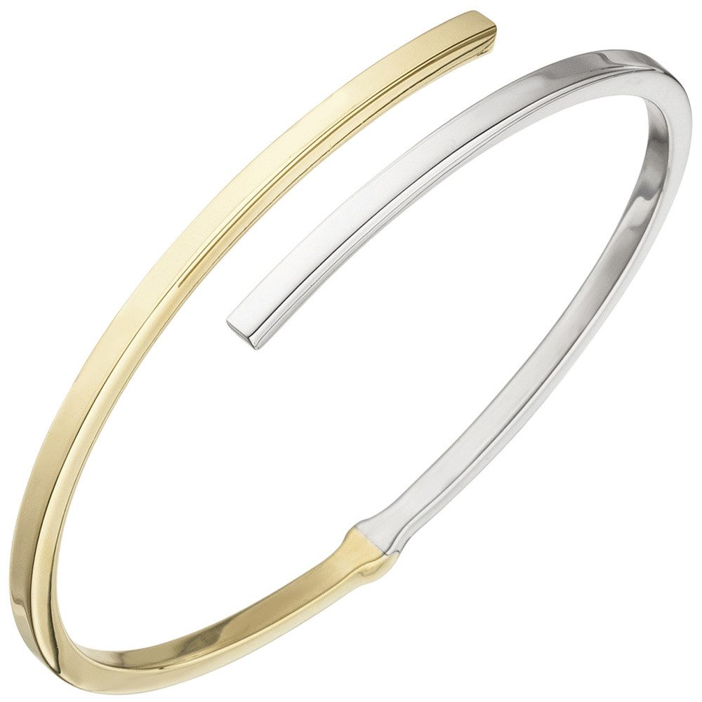 Schmuck Krone Armreif Armreif aus 925 Silber vergoldet offen oval, Silber 925