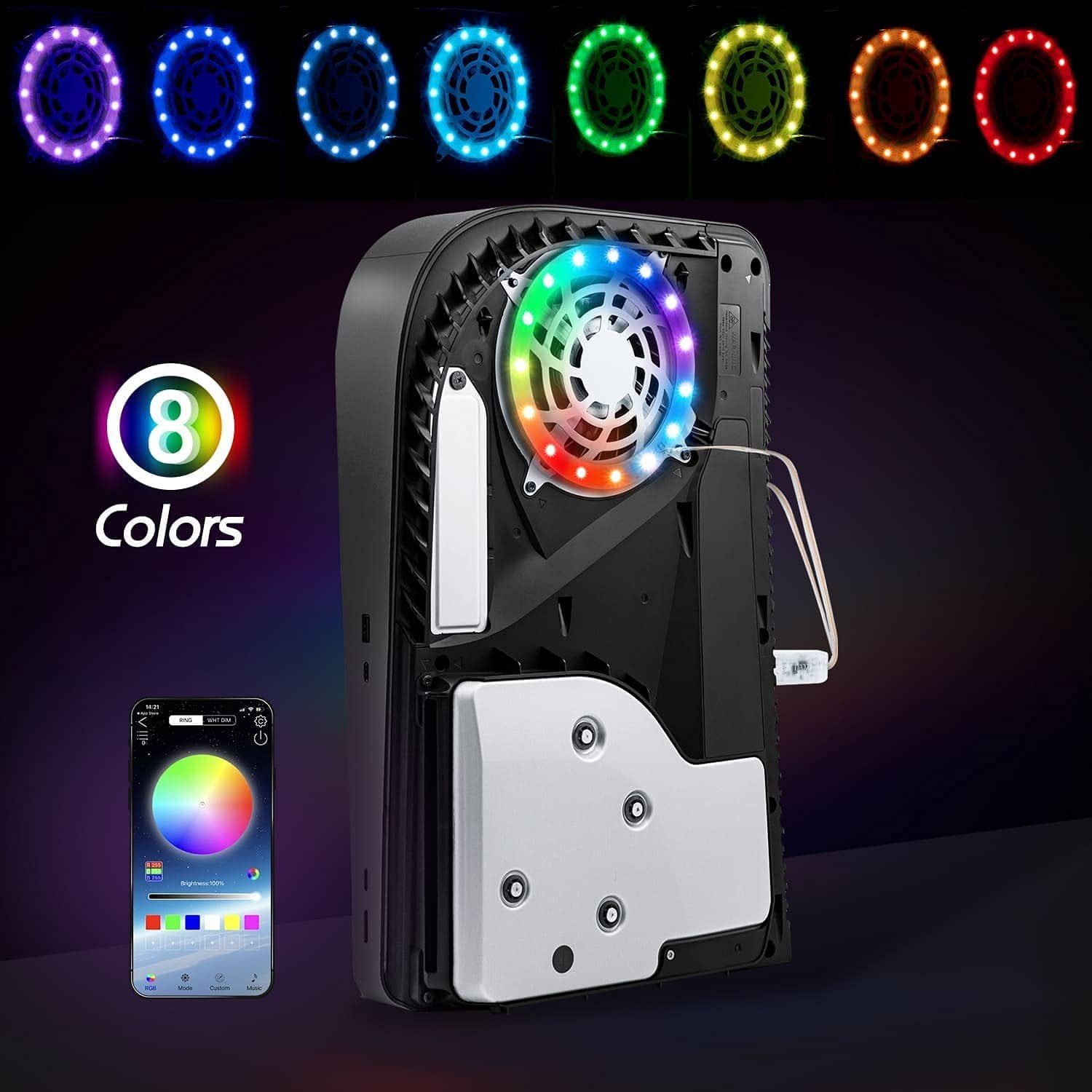 5-Controller USB-Taste/Fernbedienung/App, PlayStation LED-Lichtleiste, PS5-Konsole Farben 8 Tadow