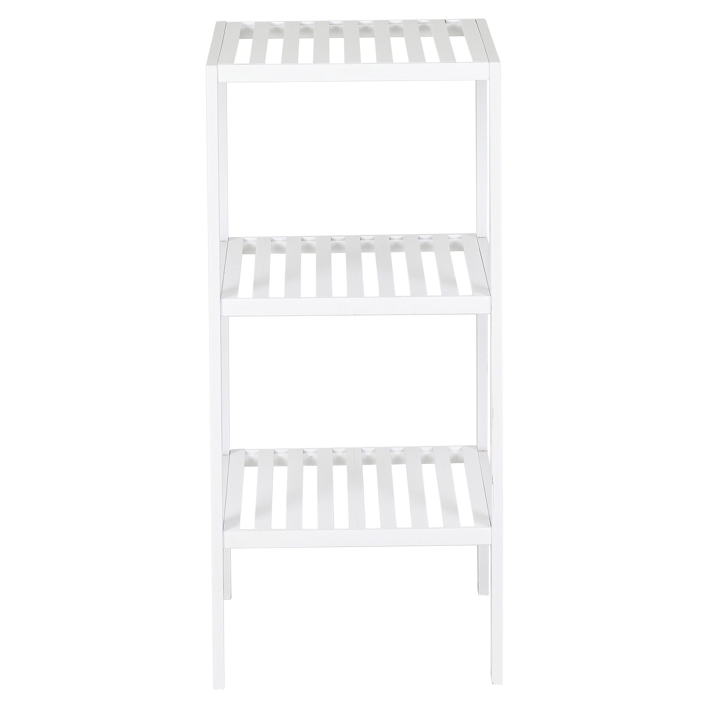 axentia Regal Bambus, Standregal, Holzregal, weiß, Badregal, 3 Ablagen, wei günstig online kaufen