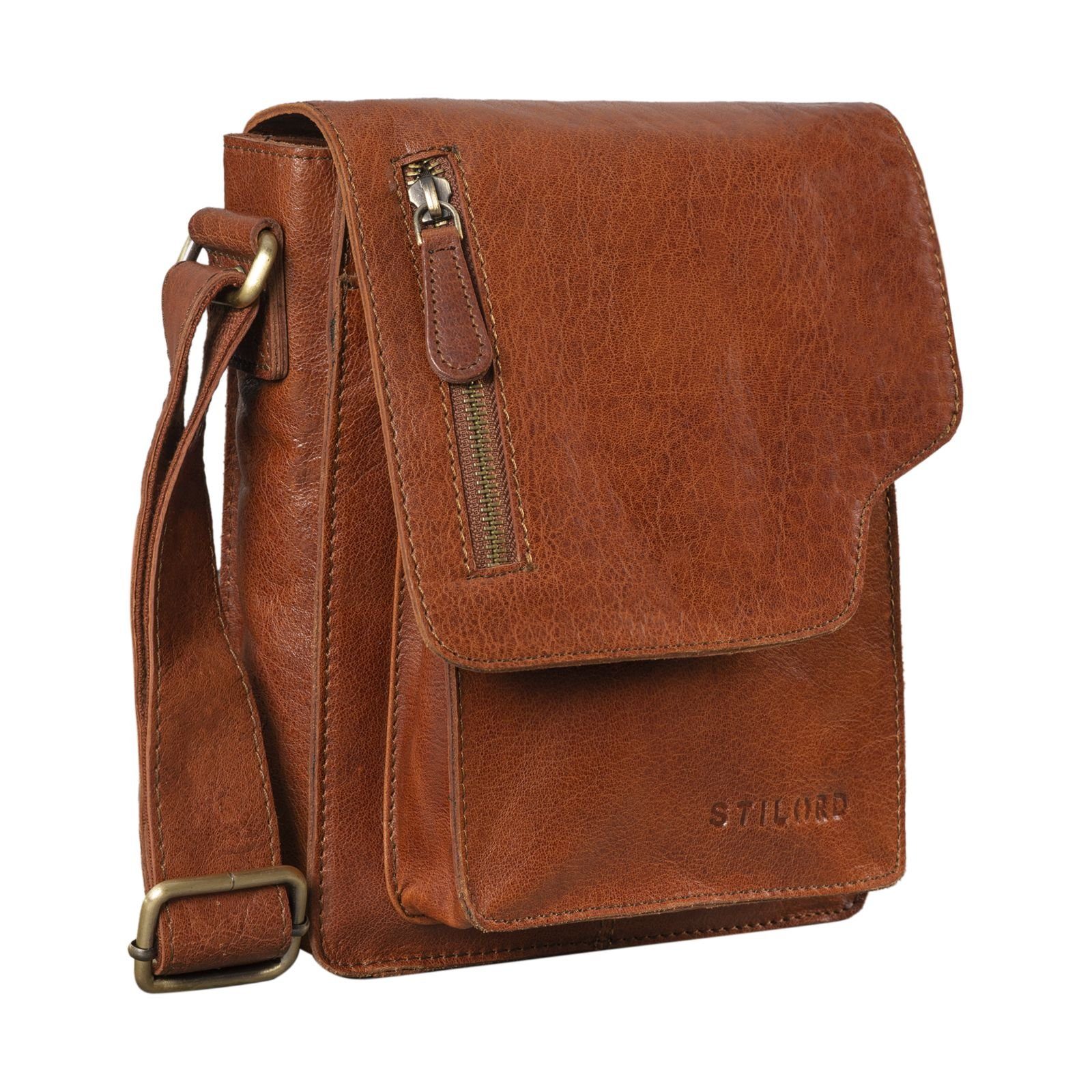 STILORD Schultertasche "Pete" Umhängetasche Leder klein Männer