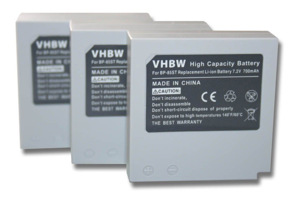 vhbw passend für Samsung HMX-H100, HMX-H104, HMX-H105, HMX-H106, SC-HMX10, Kamera-Akku 700 mAh
