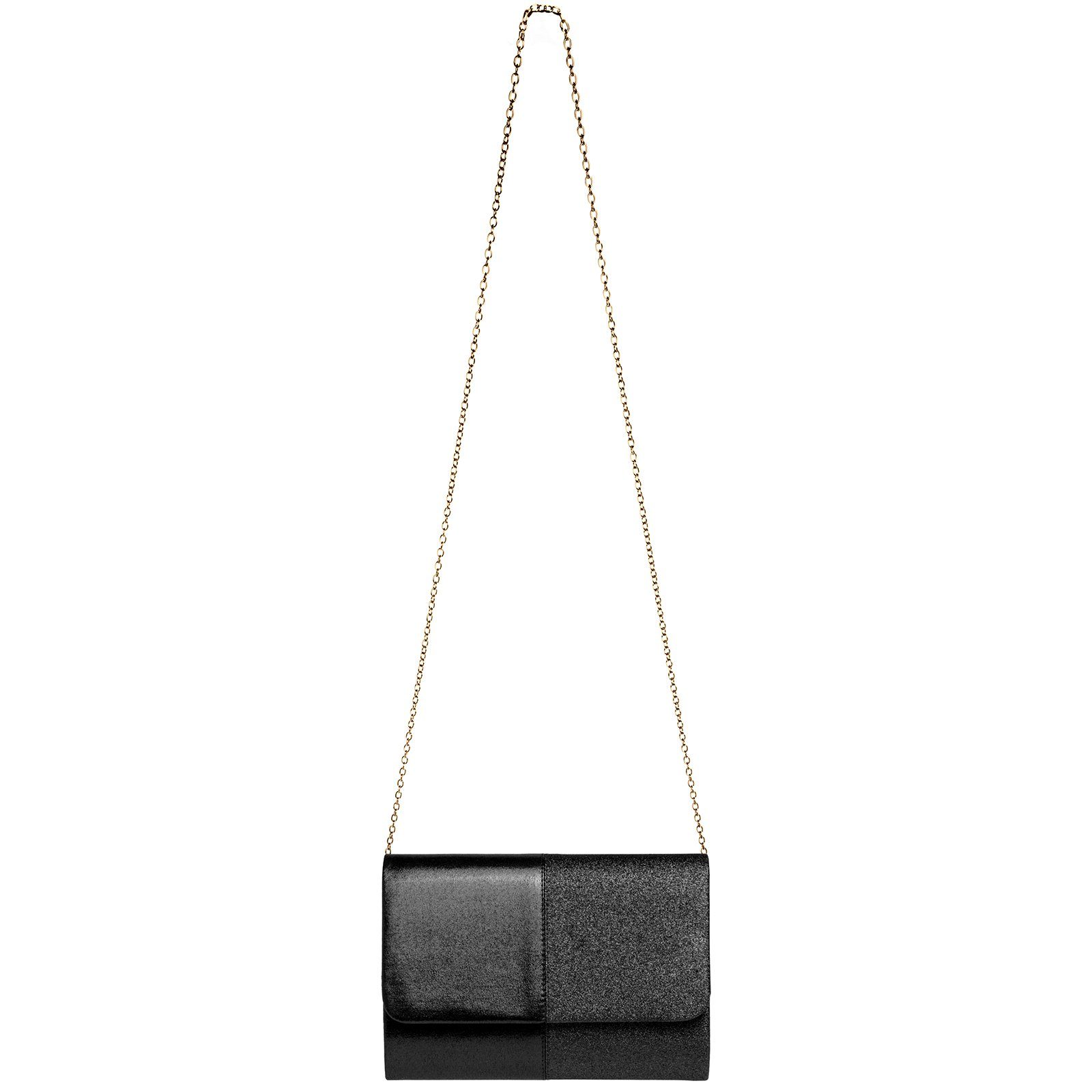 schwarz Damen Clutch Abendtasche Metallic Caspar XL TA416