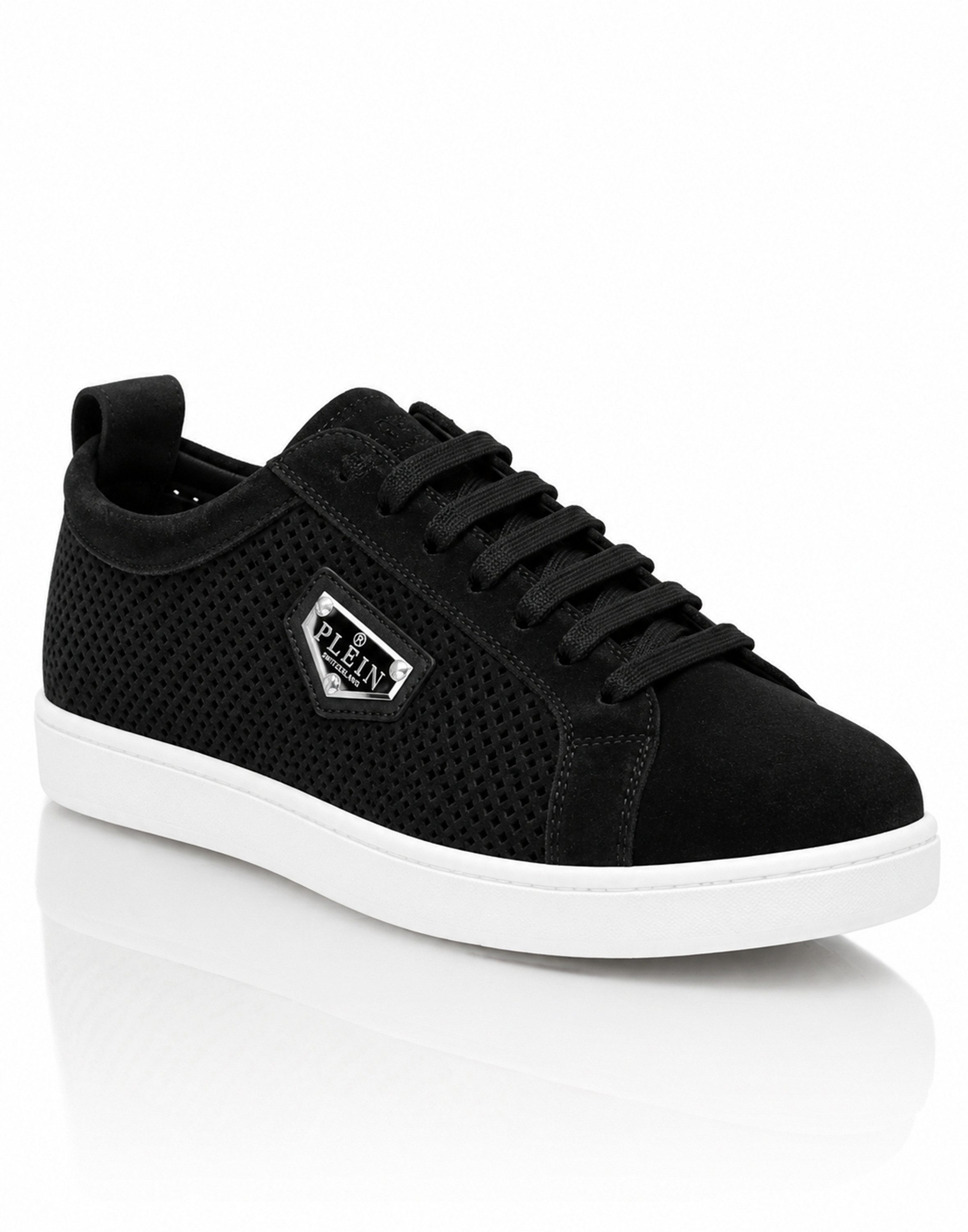 PHILIPP PLEIN Perforated Suede Low-Top Sneakers Sneaker