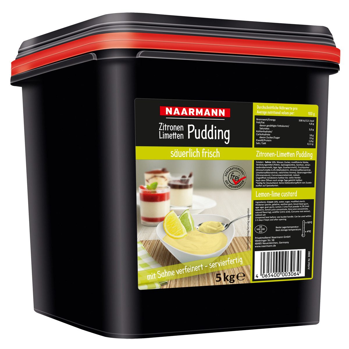 NAARMANN Süßigkeit, Naarmann Zitronen Limetten Pudding fruchtige Zitrus Note 5000g