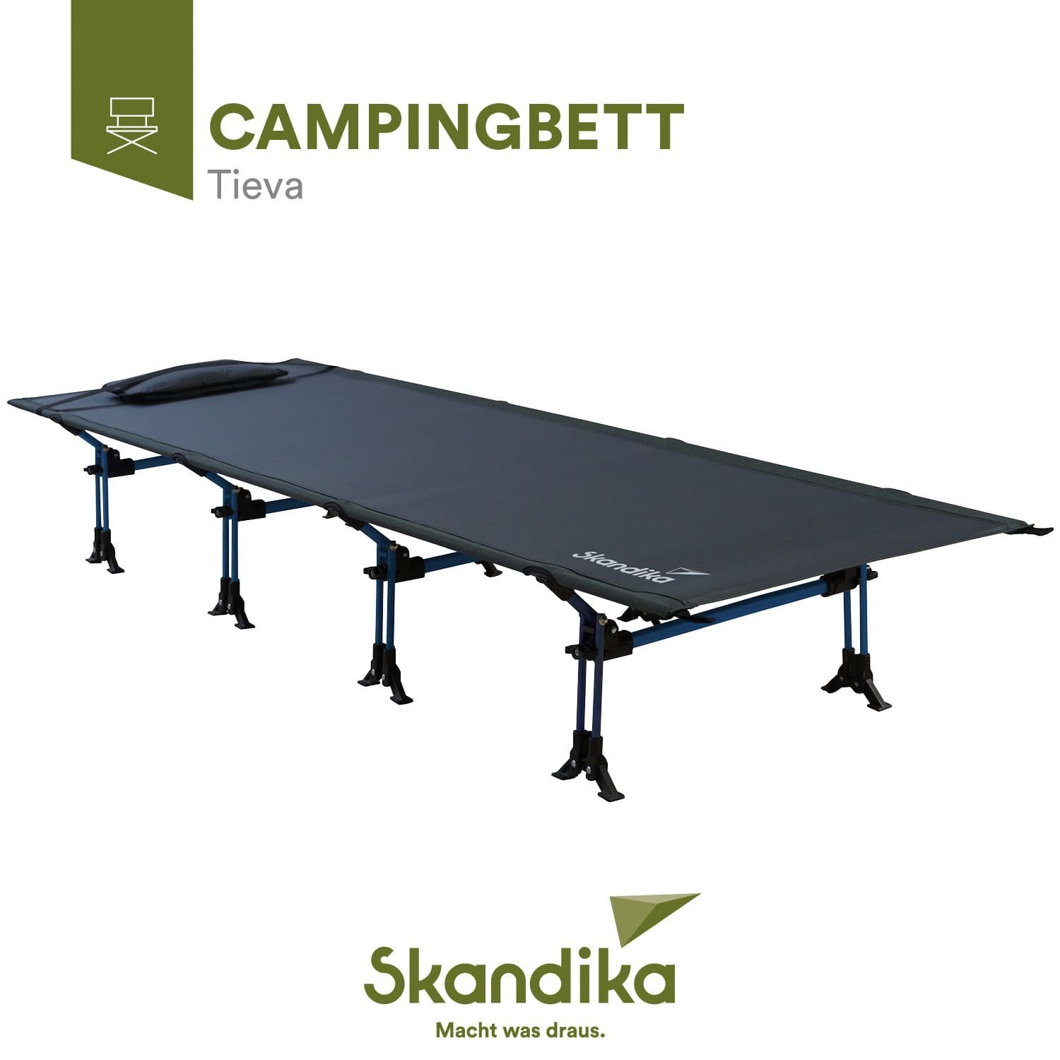 Campingliege Campingbett und Skandika Bequemes Klappbett Tieva, kompaktes kompaktes