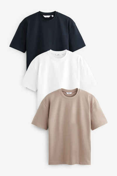Next T-Shirt Schwere T-Shirts, 3er Pack (3-tlg)