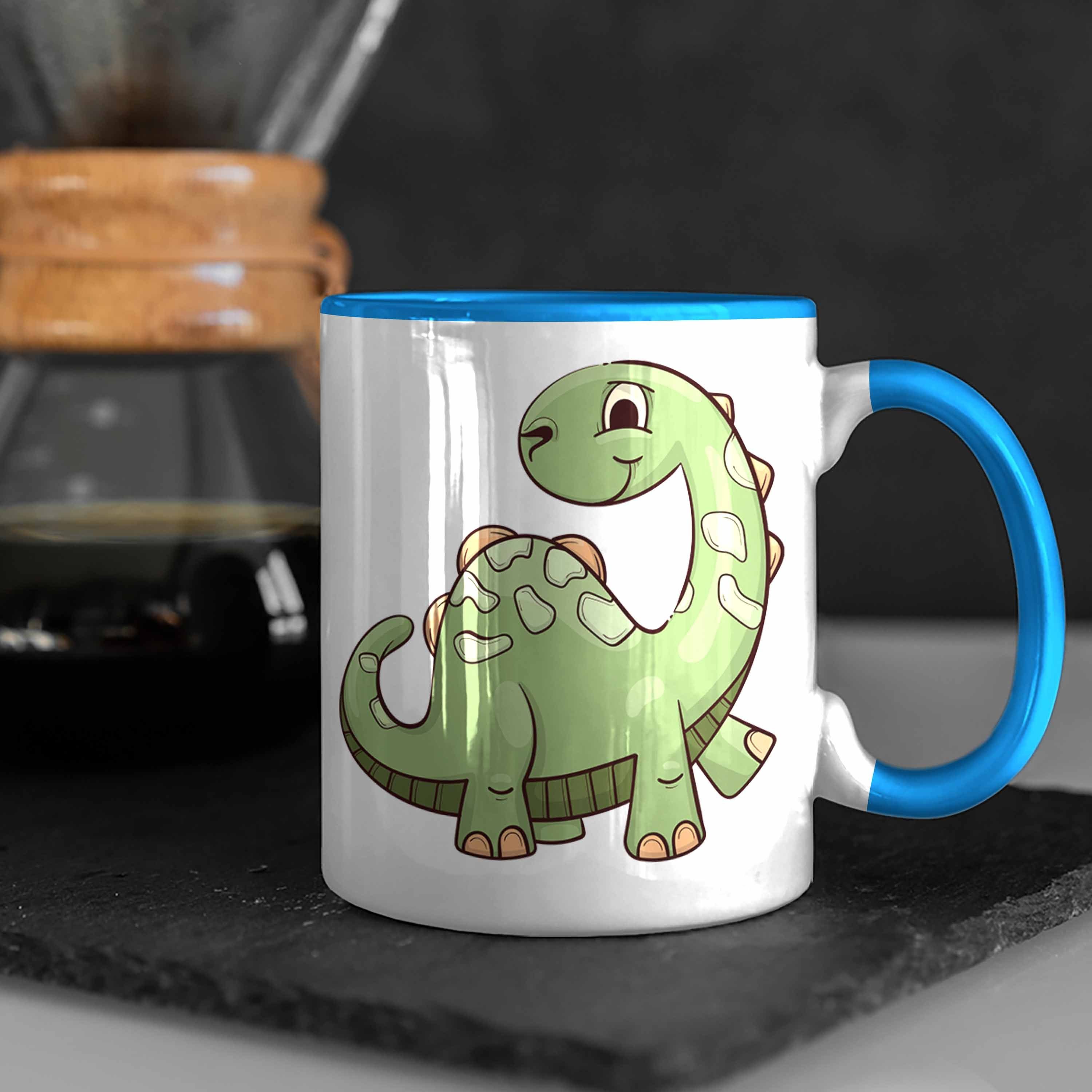 Dinosaurier Geschenke Tasse Coole Lustig Trendation für Tasse Dinofans Jungen Geschenkidee - Jungs Blau Trendation