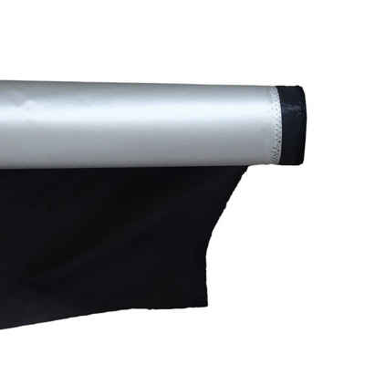 maDDma Stoff 1m Verdunklungsstoff Sonnenschutz Black-Out-Stoff, schwarz-silber
