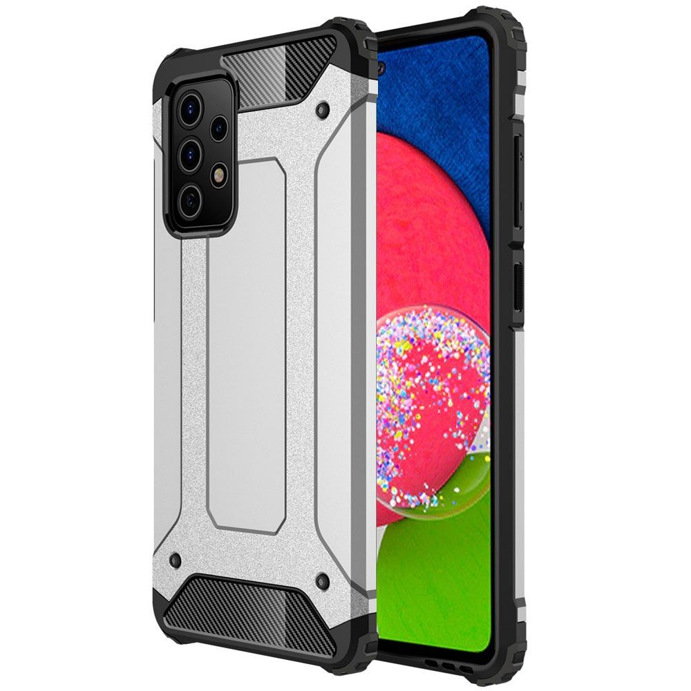 FITSU Handyhülle Outdoor Hülle für Samsung Galaxy A52 5G Silber 6,5 Zoll, Robuste Handyhülle Outdoor Case stabile Schutzhülle mit Eckenschutz