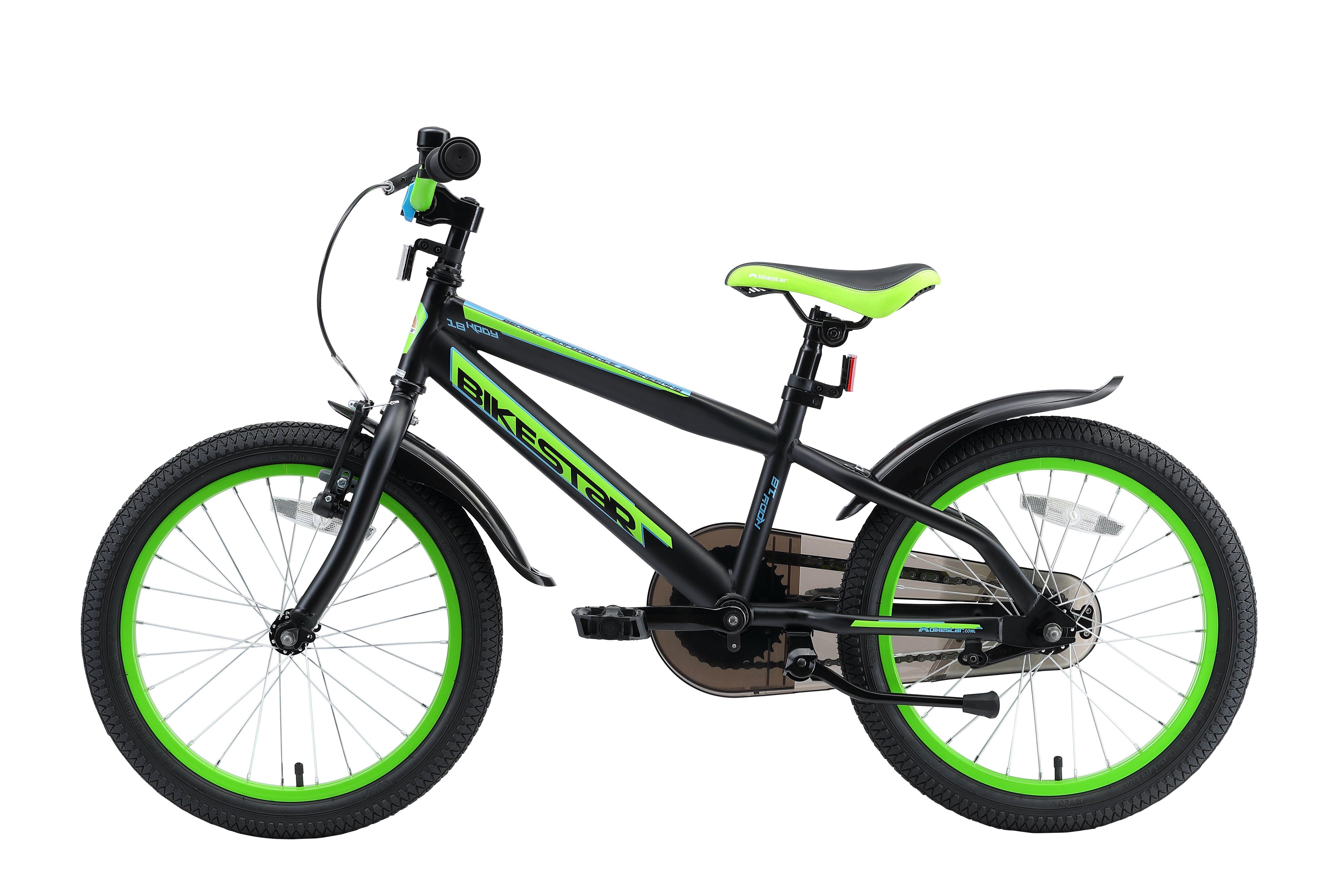 Bikestar Urban Jungle children's bicycle, 18 inch, from 109 cm, 5 - 7 years, boys, girls, 1 gear, hand brake, coaster brake, chain guard, height adjustable