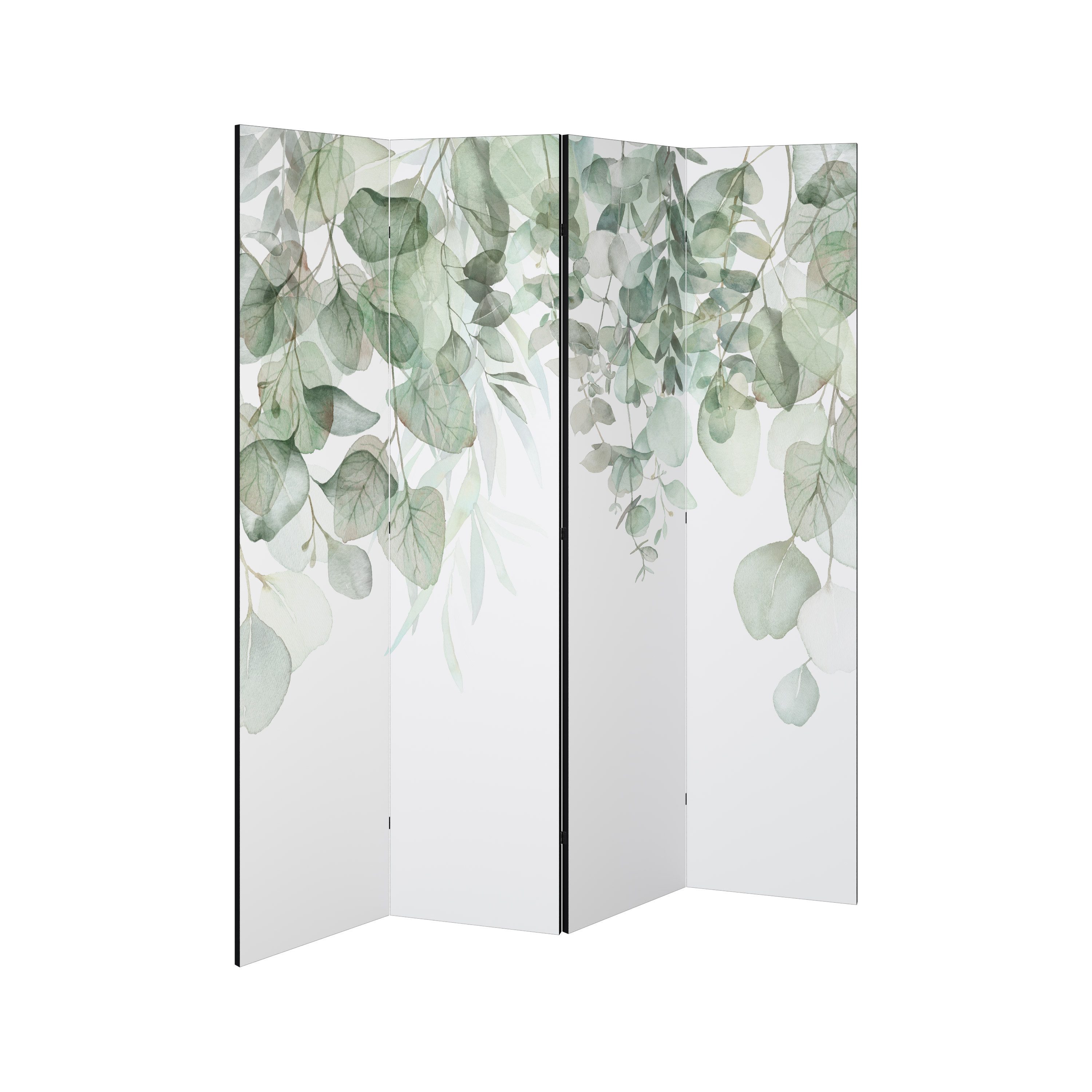 SPACEREBELS Paravent PURE VERDURE (4 St), Raumteiler mit 4 Paneelen, einseitig bedruckt, 152 x 168 cm